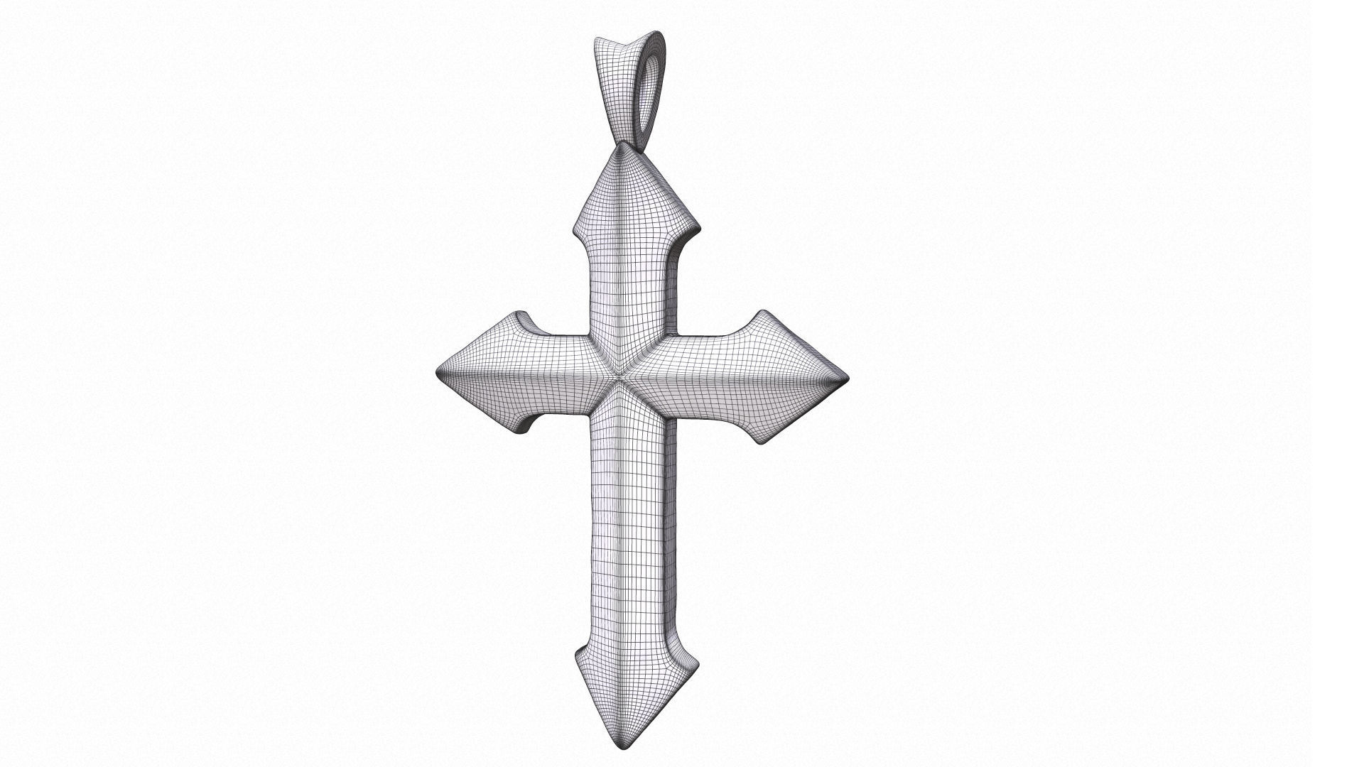 High-Poly Titanium Arrow-shaped cross 3D Model 3D model_17