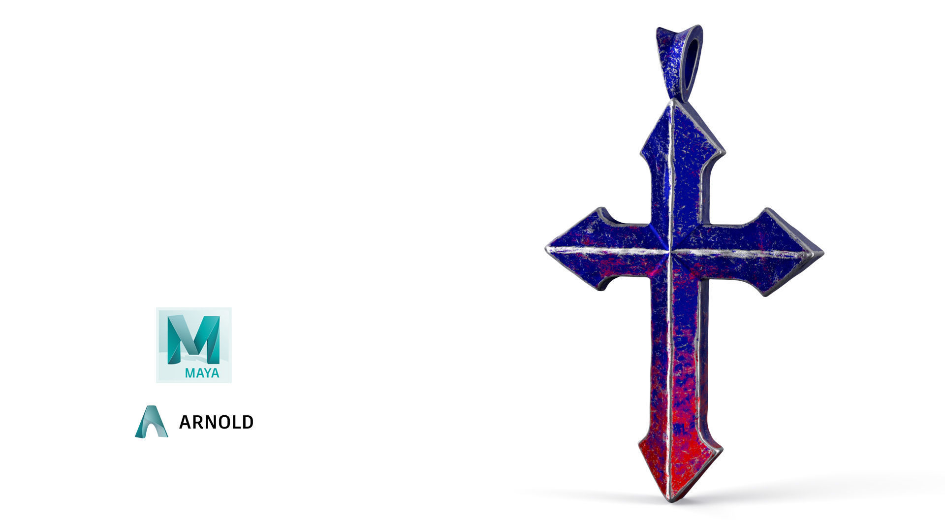 High-Poly Titanium Arrow-shaped cross 3D Model 3D model_4