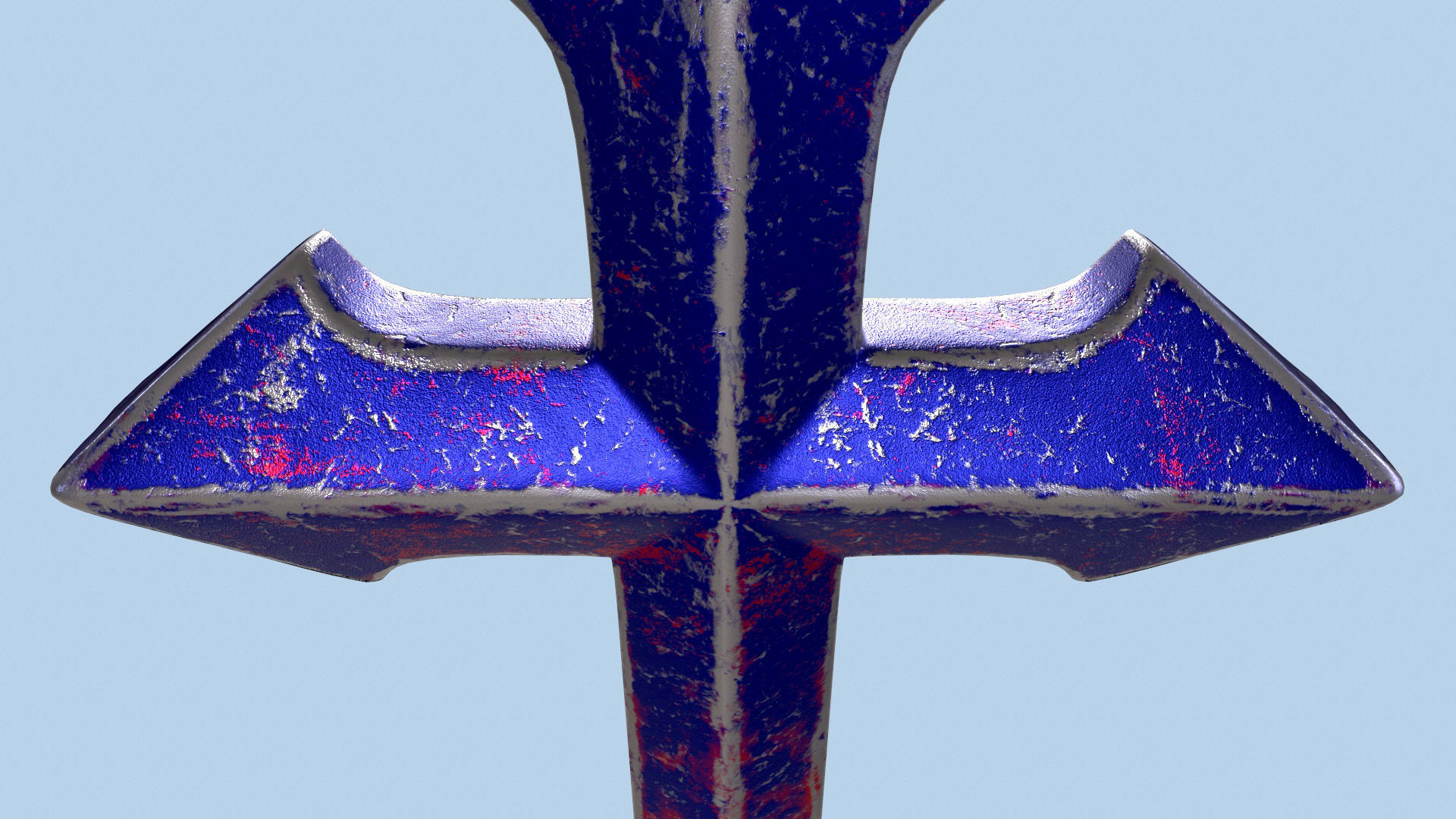 High-Poly Titanium Arrow-shaped cross 3D Model 3D model_6