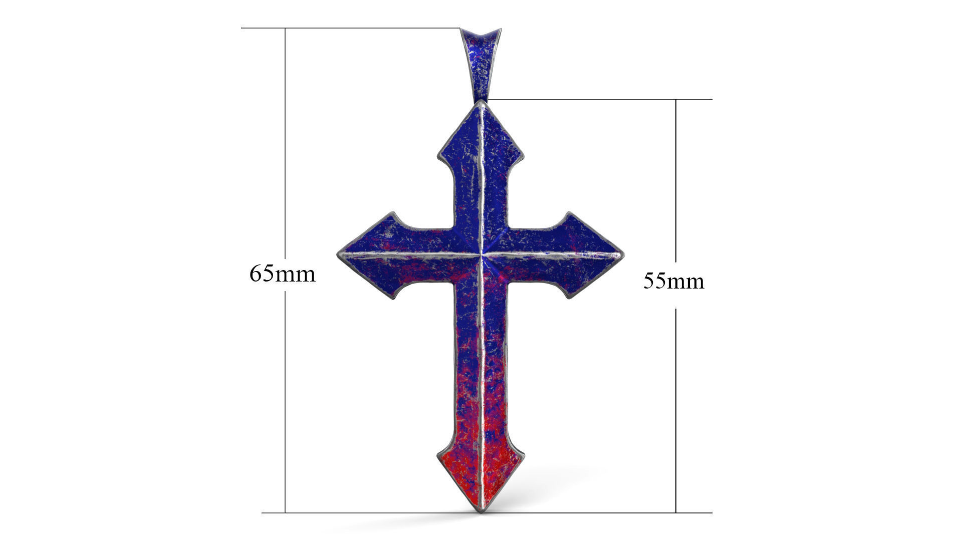 High-Poly Titanium Arrow-shaped cross 3D Model 3D model_1