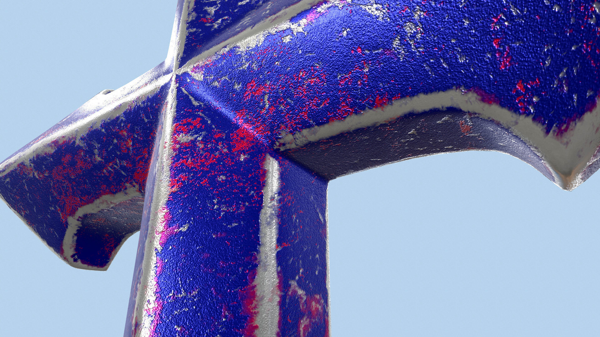 High-Poly Titanium Arrow-shaped cross 3D Model 3D model_23