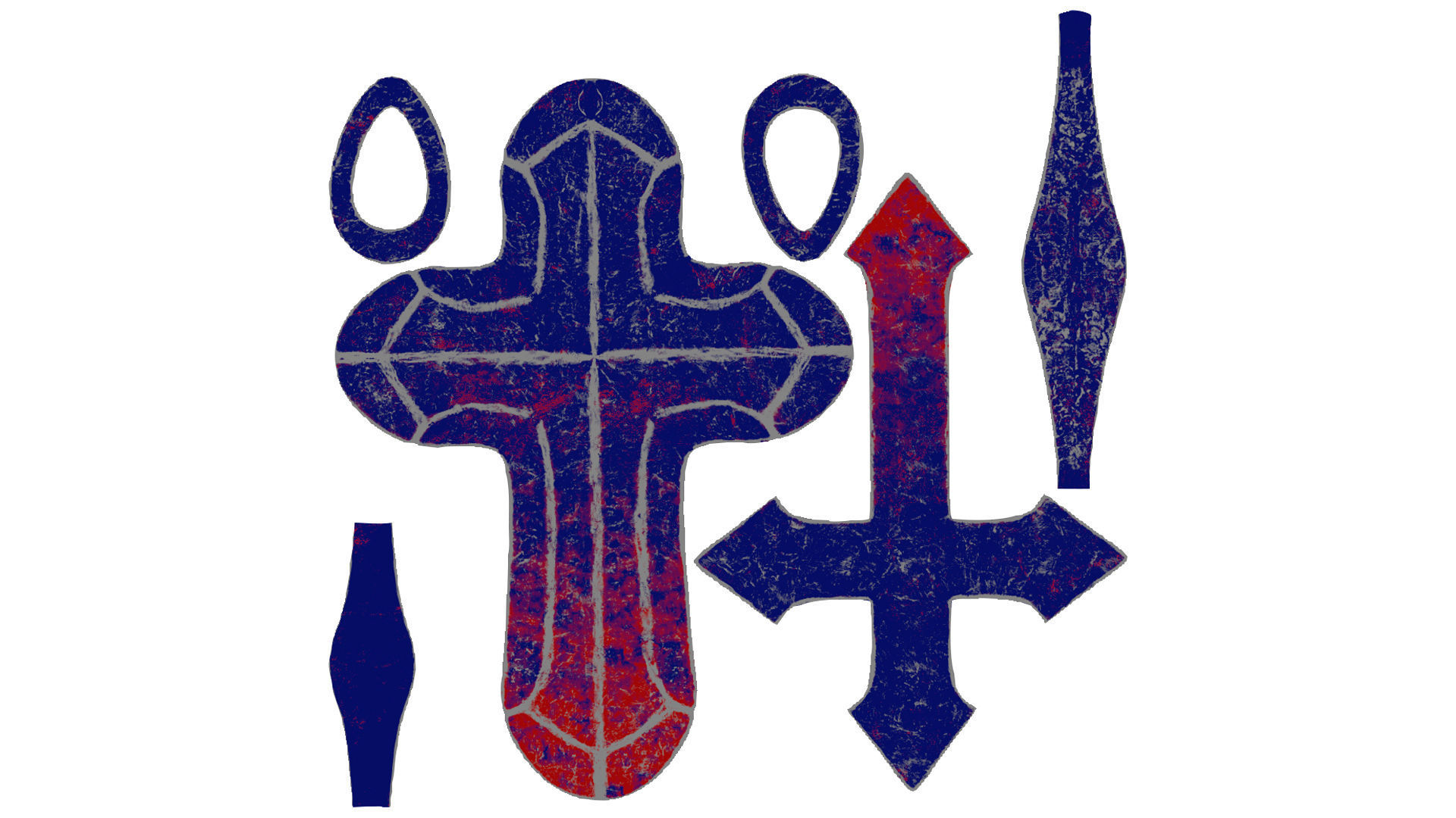 High-Poly Titanium Arrow-shaped cross 3D Model 3D model_3