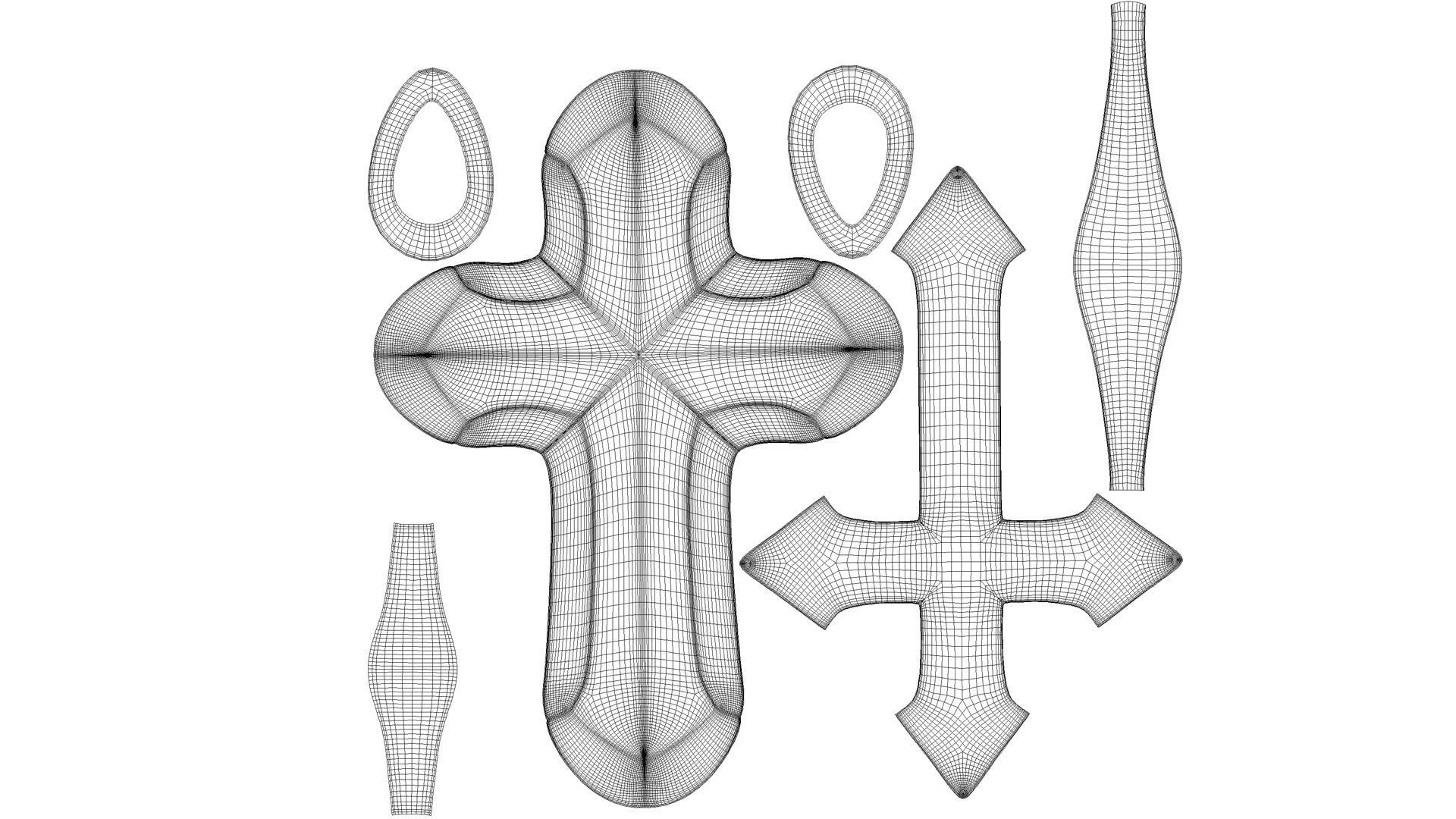 High-Poly Titanium Arrow-shaped cross 3D Model 3D model_12