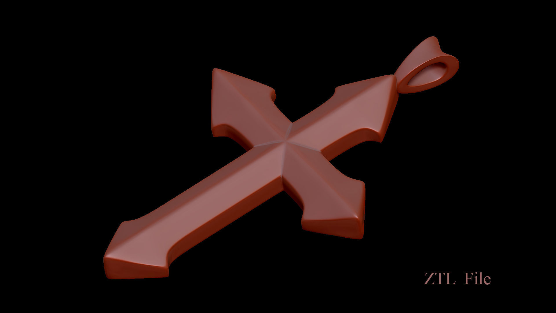 High-Poly Titanium Arrow-shaped cross 3D Model 3D model_10