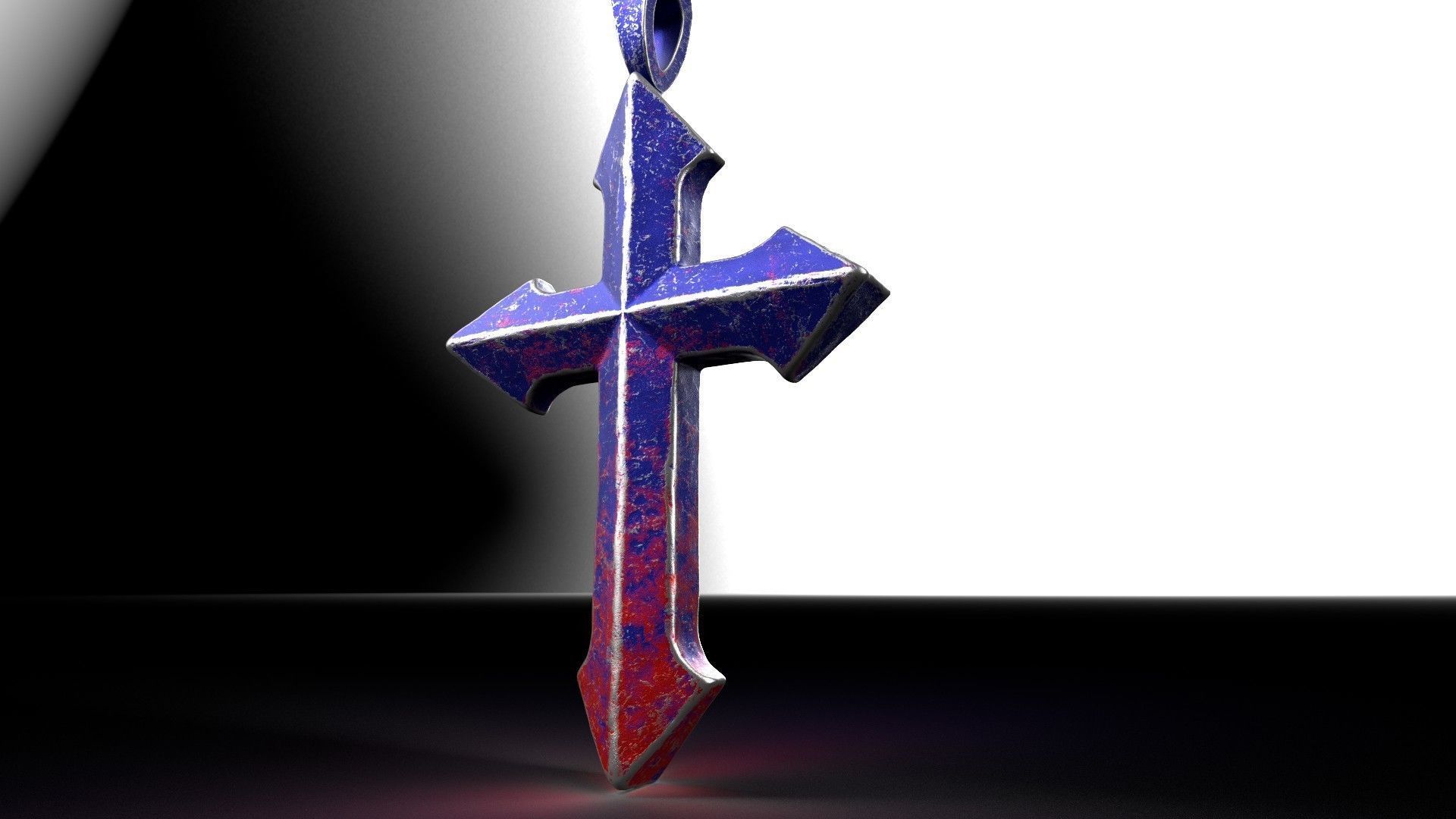 High-Poly Titanium Arrow-shaped cross 3D Model 3D model_20