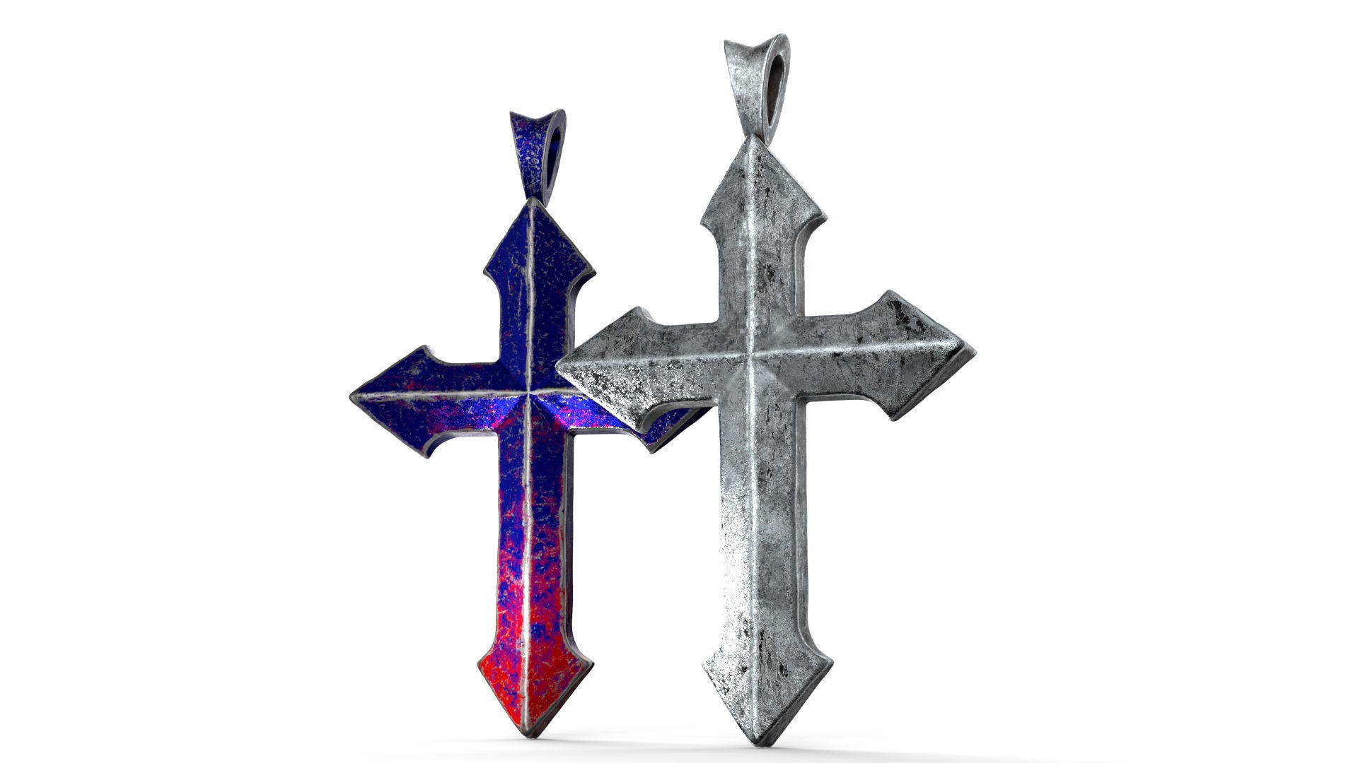 High-Poly Titanium Arrow-shaped cross 3D Model 3D model_7