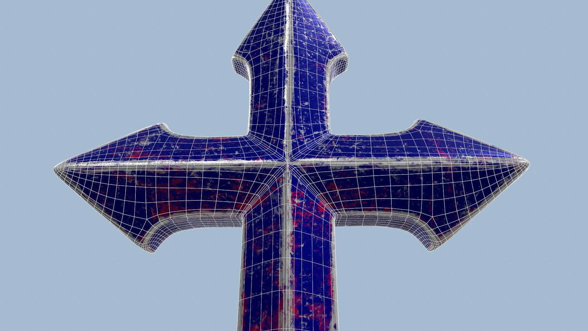 High-Poly Titanium Arrow-shaped cross 3D Model 3D model_21