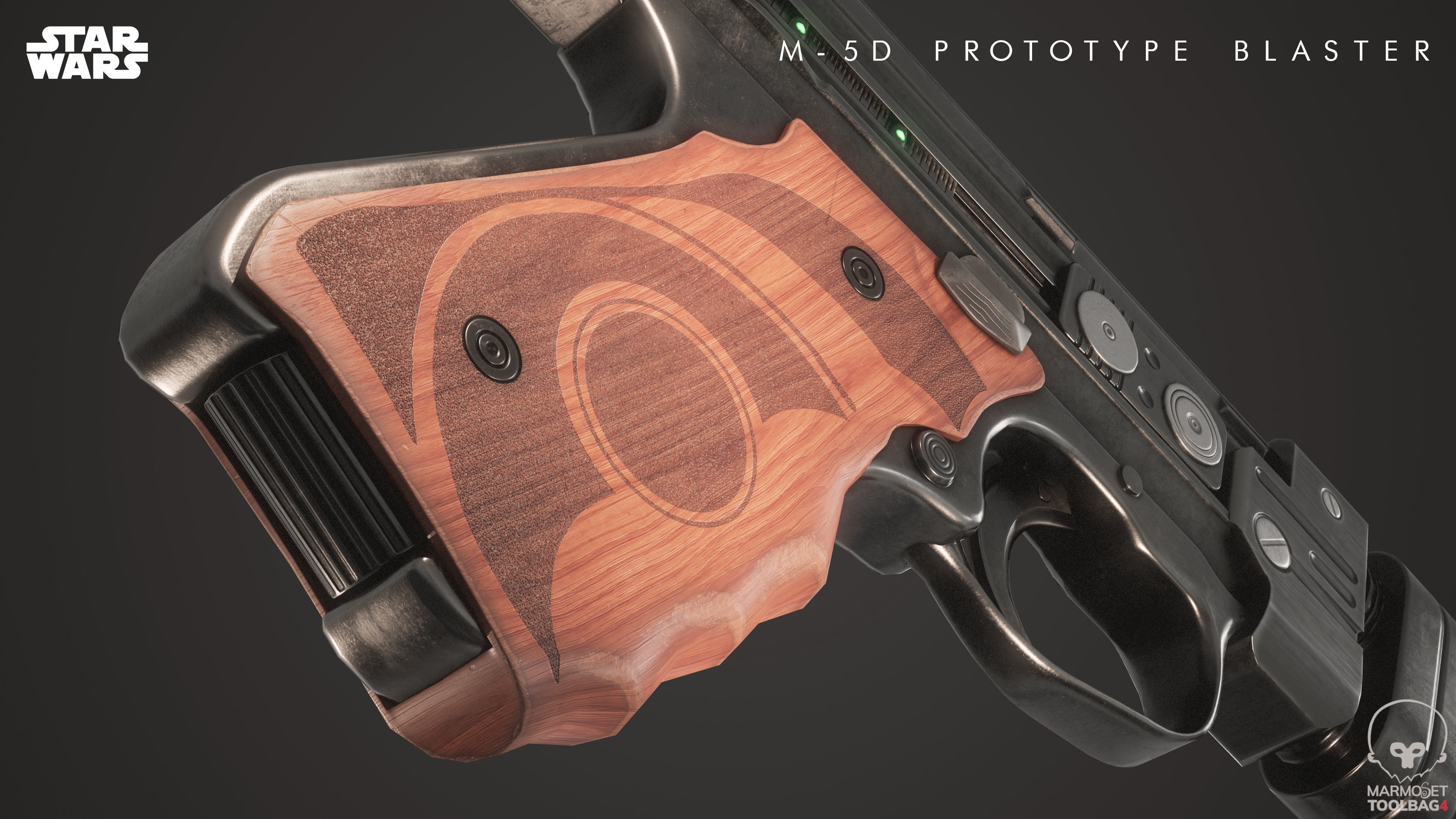 M-5D Prototype Blaster Low-poly 3D model_4