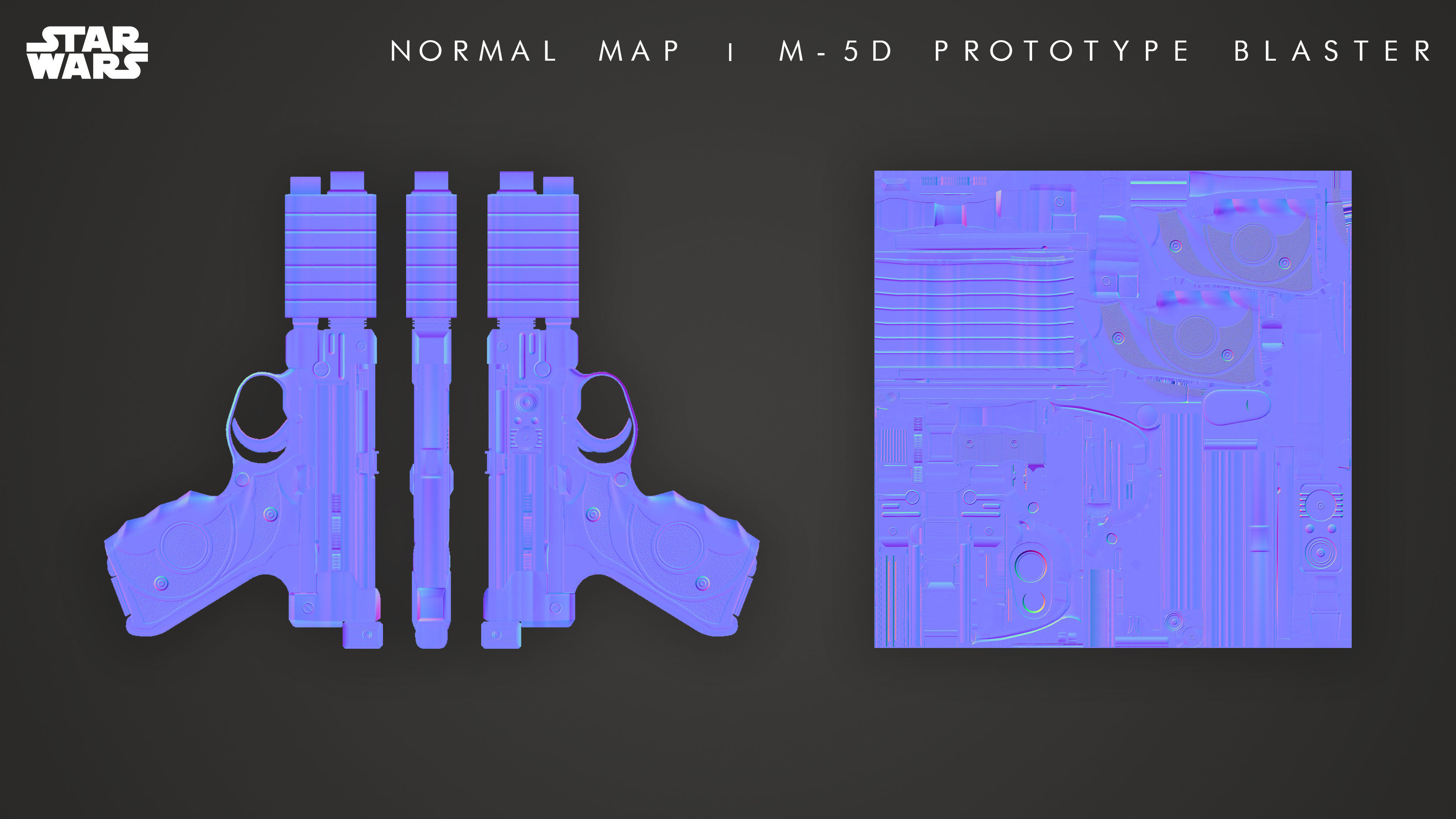 M-5D Prototype Blaster Low-poly 3D model_9