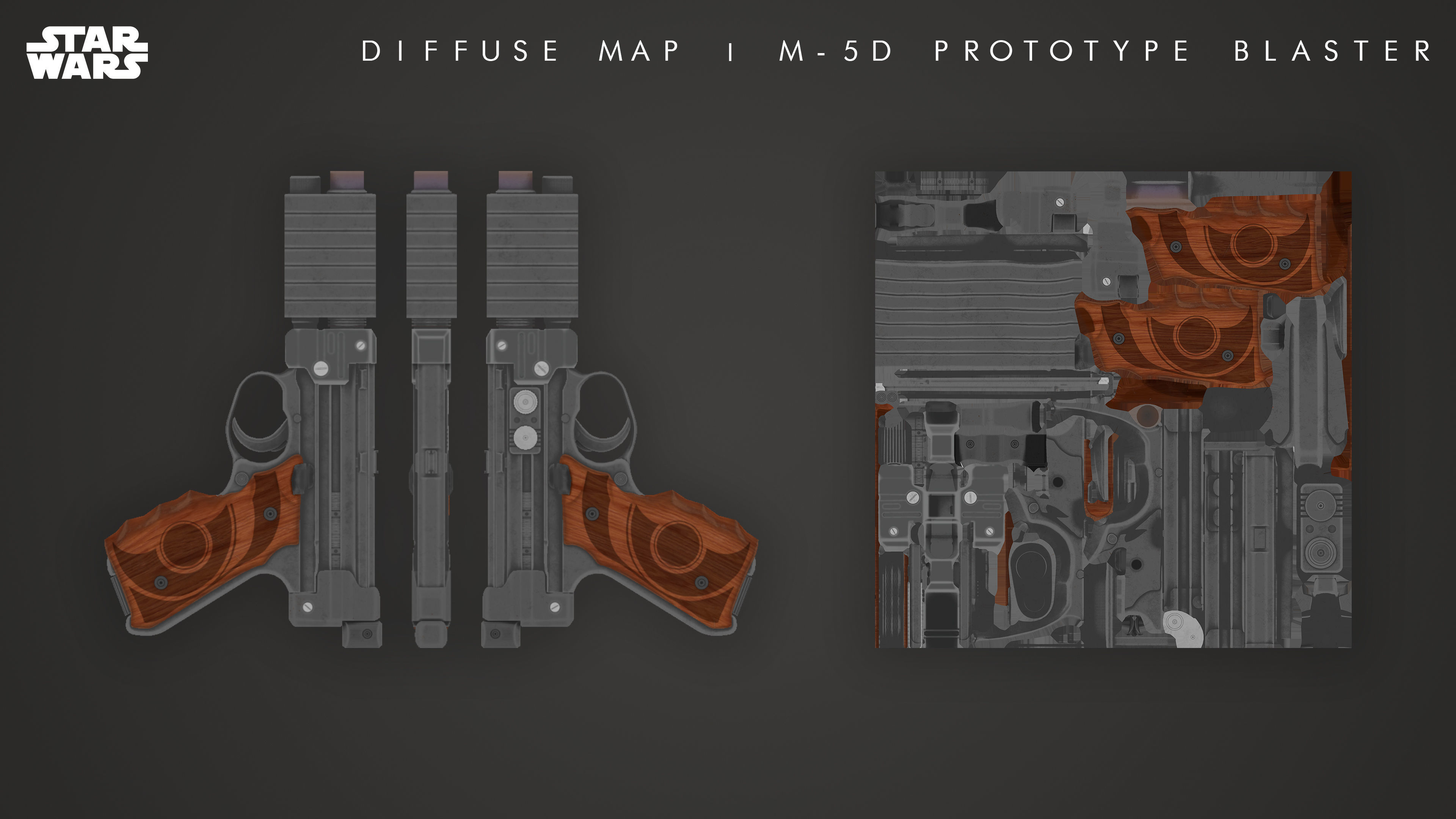 M-5D Prototype Blaster Low-poly 3D model_6
