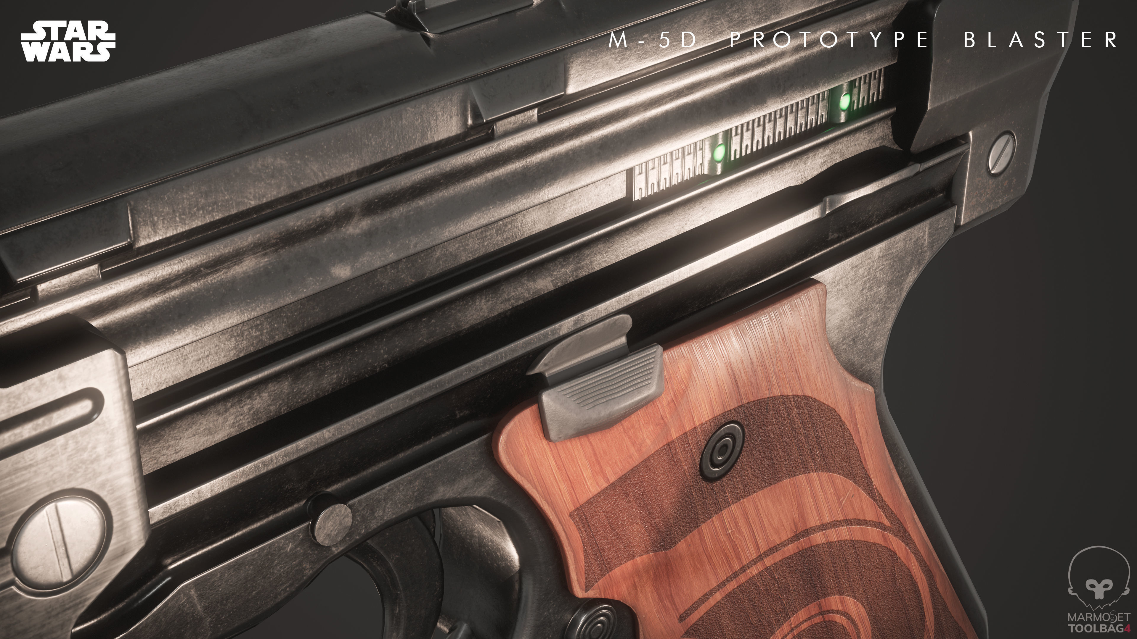 M-5D Prototype Blaster Low-poly 3D model_2