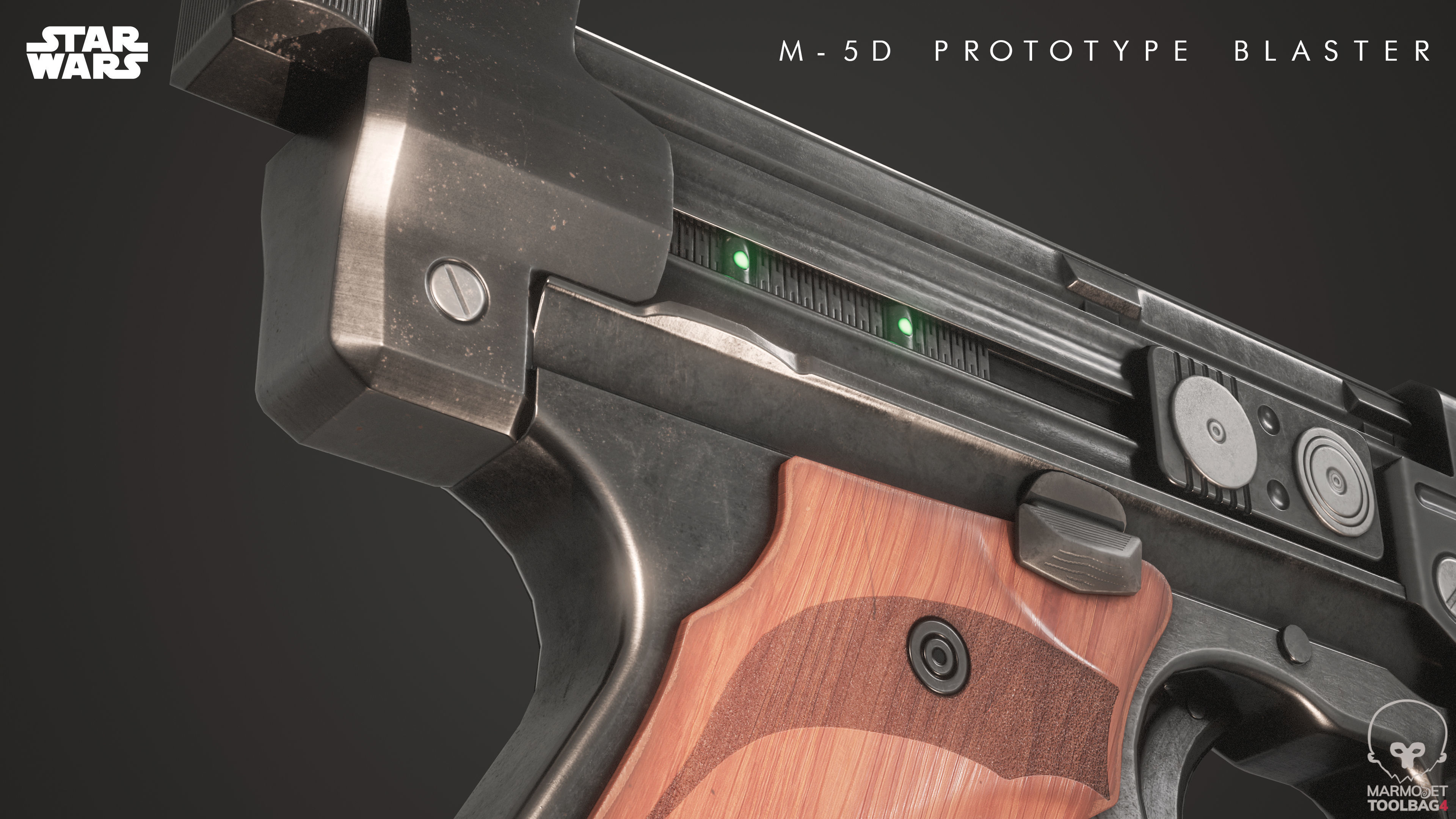 M-5D Prototype Blaster Low-poly 3D model_3