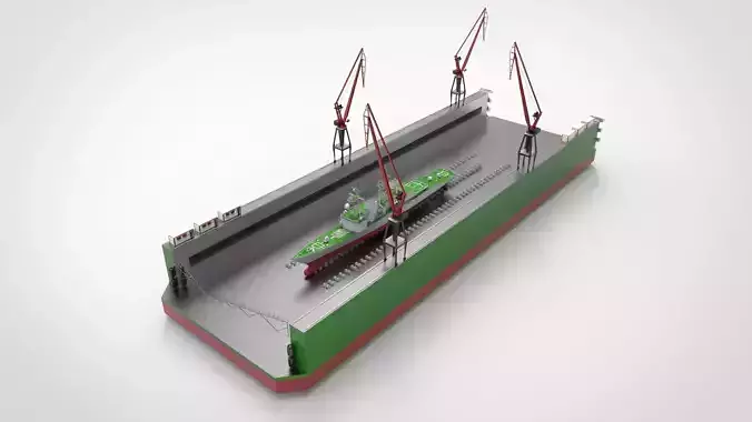 Floating Dock ship repair 3D model