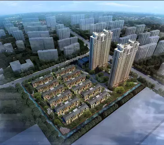 3Dmax fashion city commercial square building 204