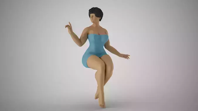 Beautiful Woman Sitting 3D print model