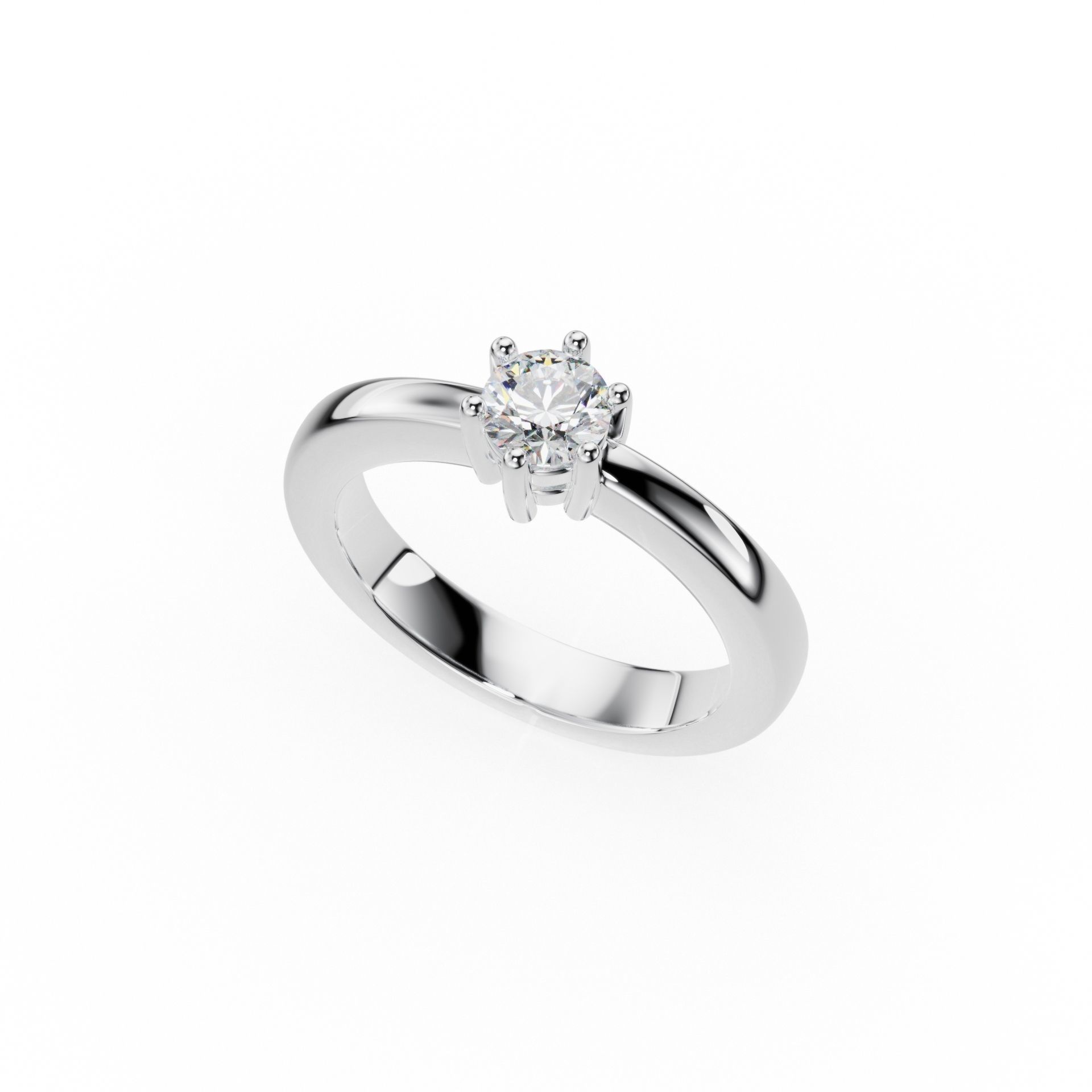Classic business style engagment ring  6 prong  3D print model_4