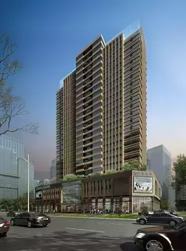 3Dmax fashion city commercial square building 207