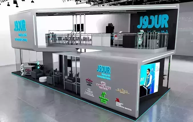 booth 15x6 two floor 3D model