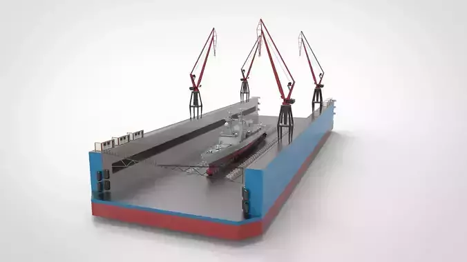 Floating docks Shipbuilding 3D model