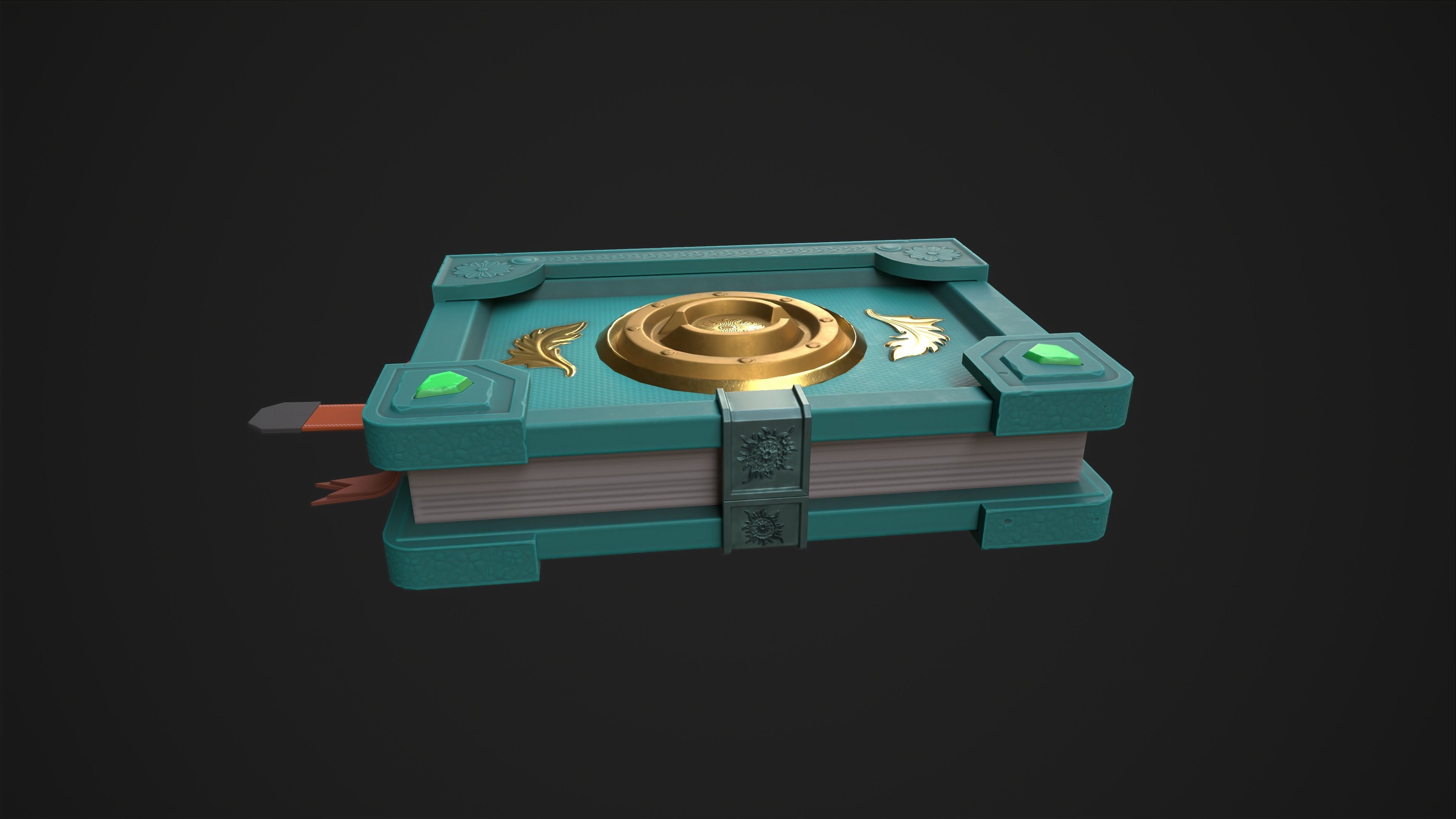 Magic Book Low-poly 3D model_3