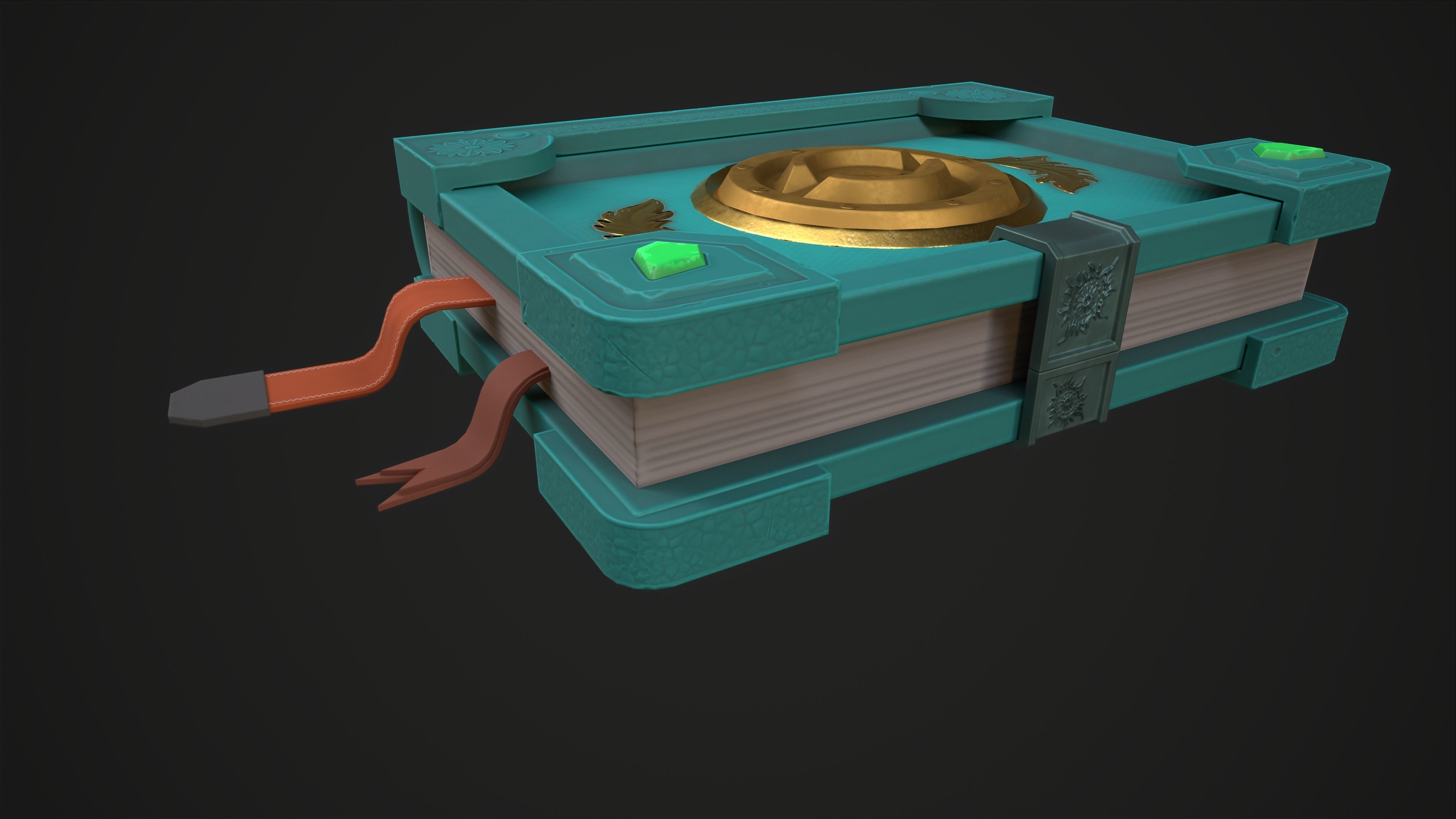 Magic Book Low-poly 3D model_7