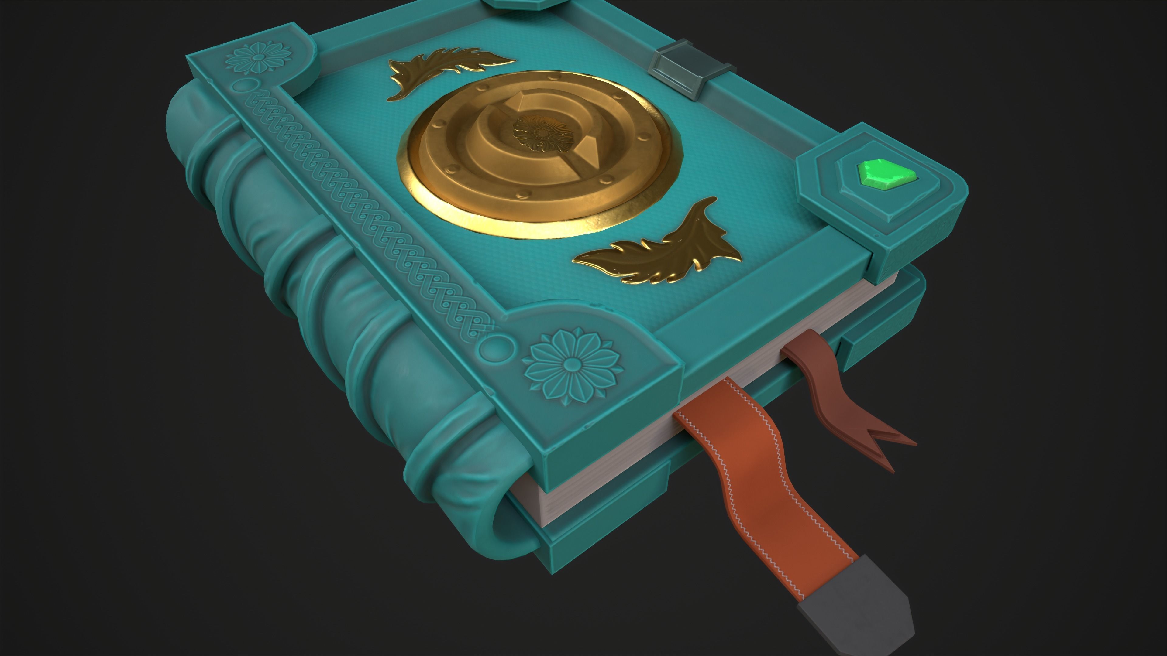 Magic Book Low-poly 3D model_6