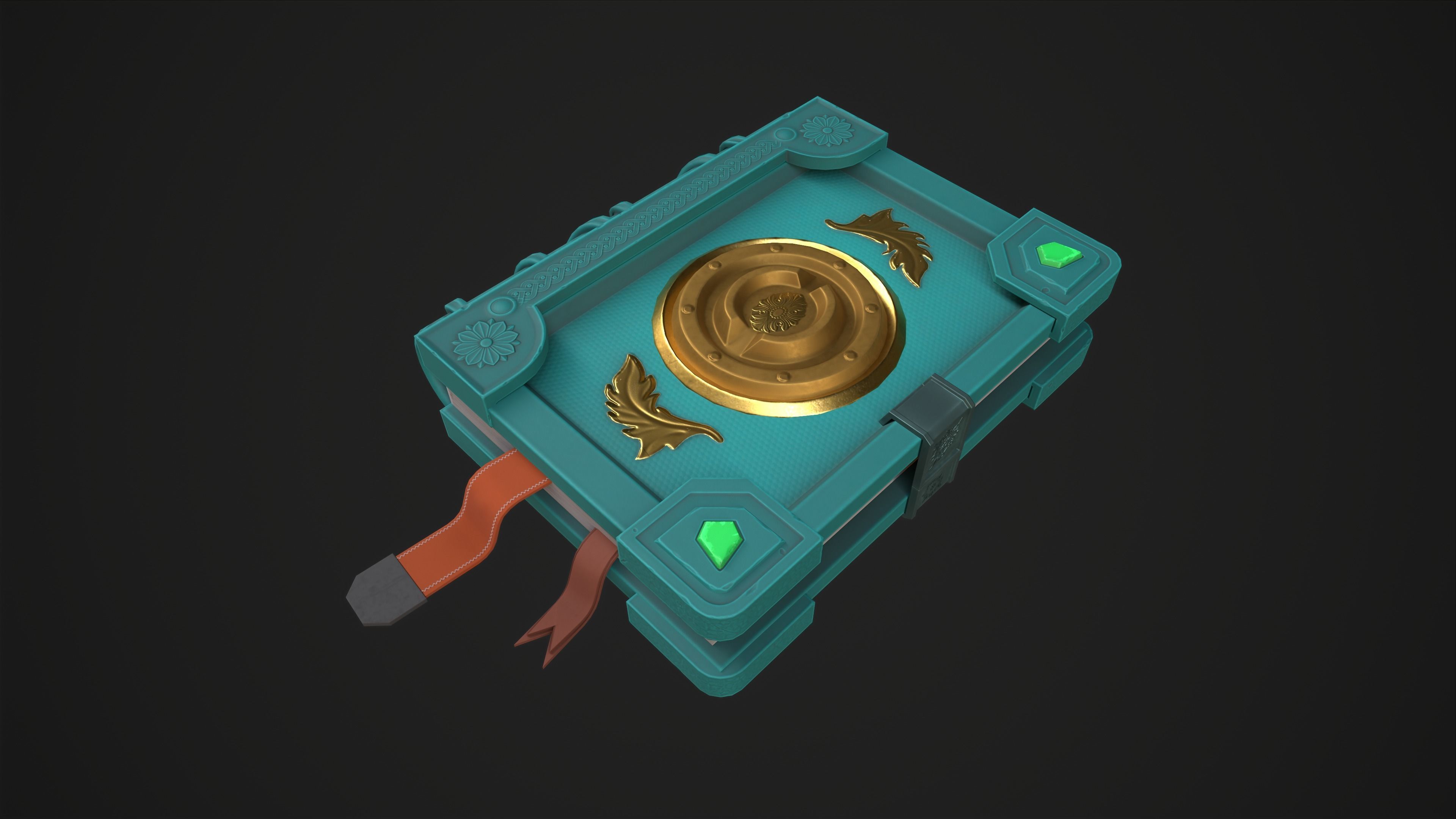 Magic Book Low-poly 3D model_4
