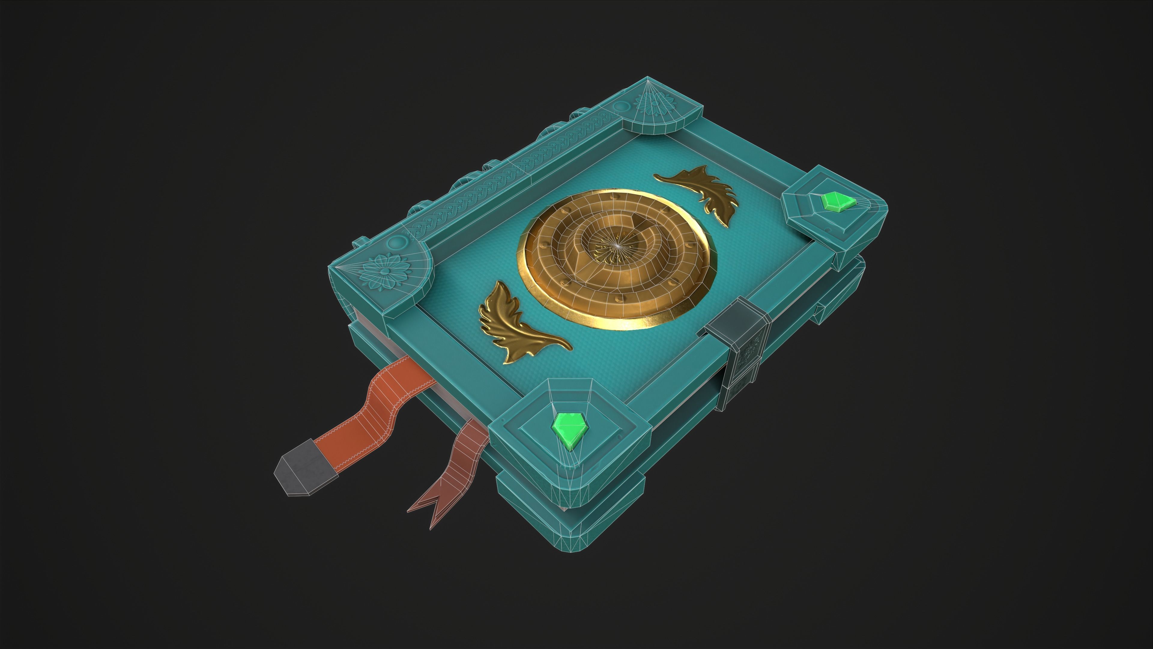 Magic Book Low-poly 3D model_11