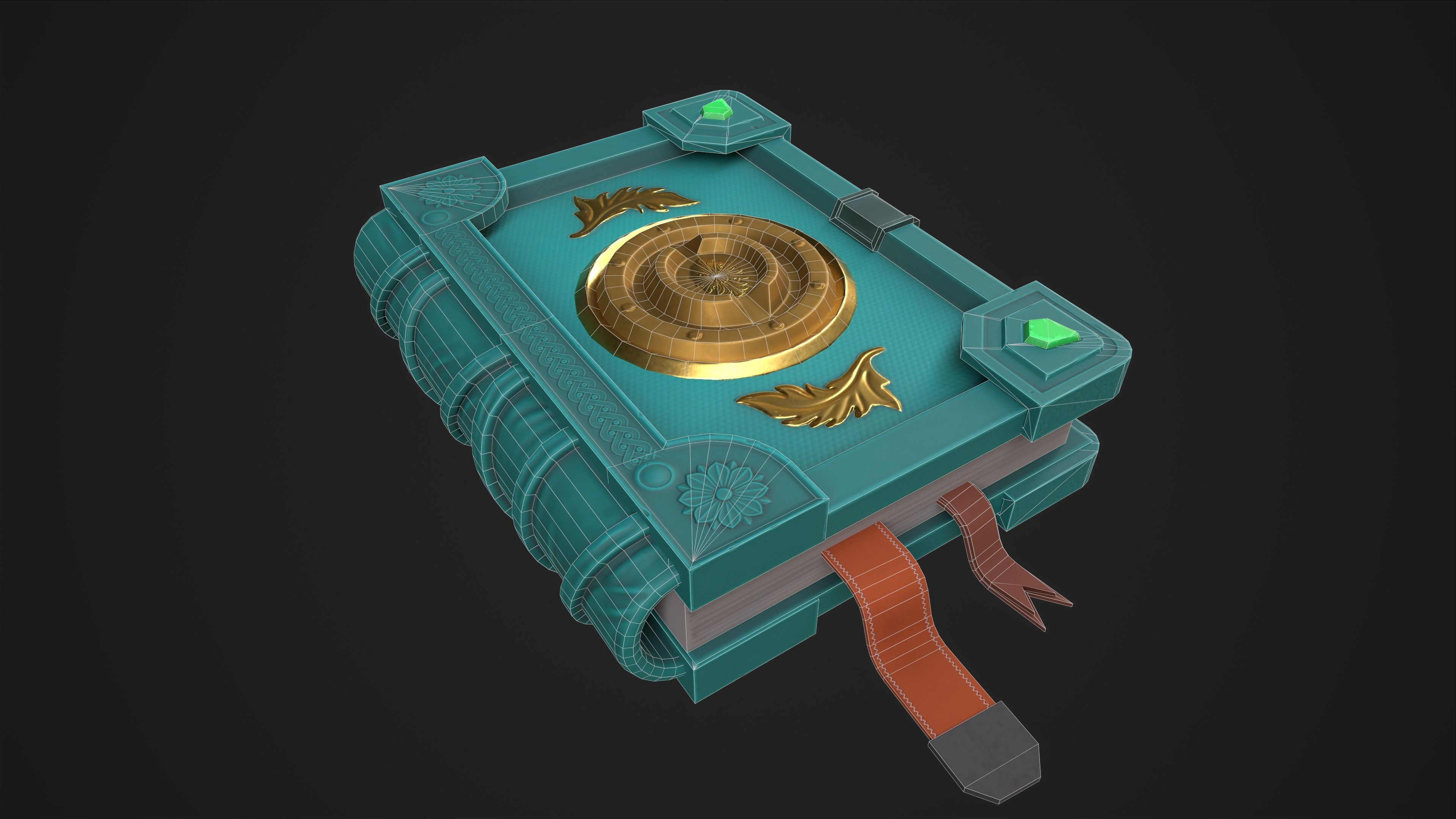 Magic Book Low-poly 3D model_8