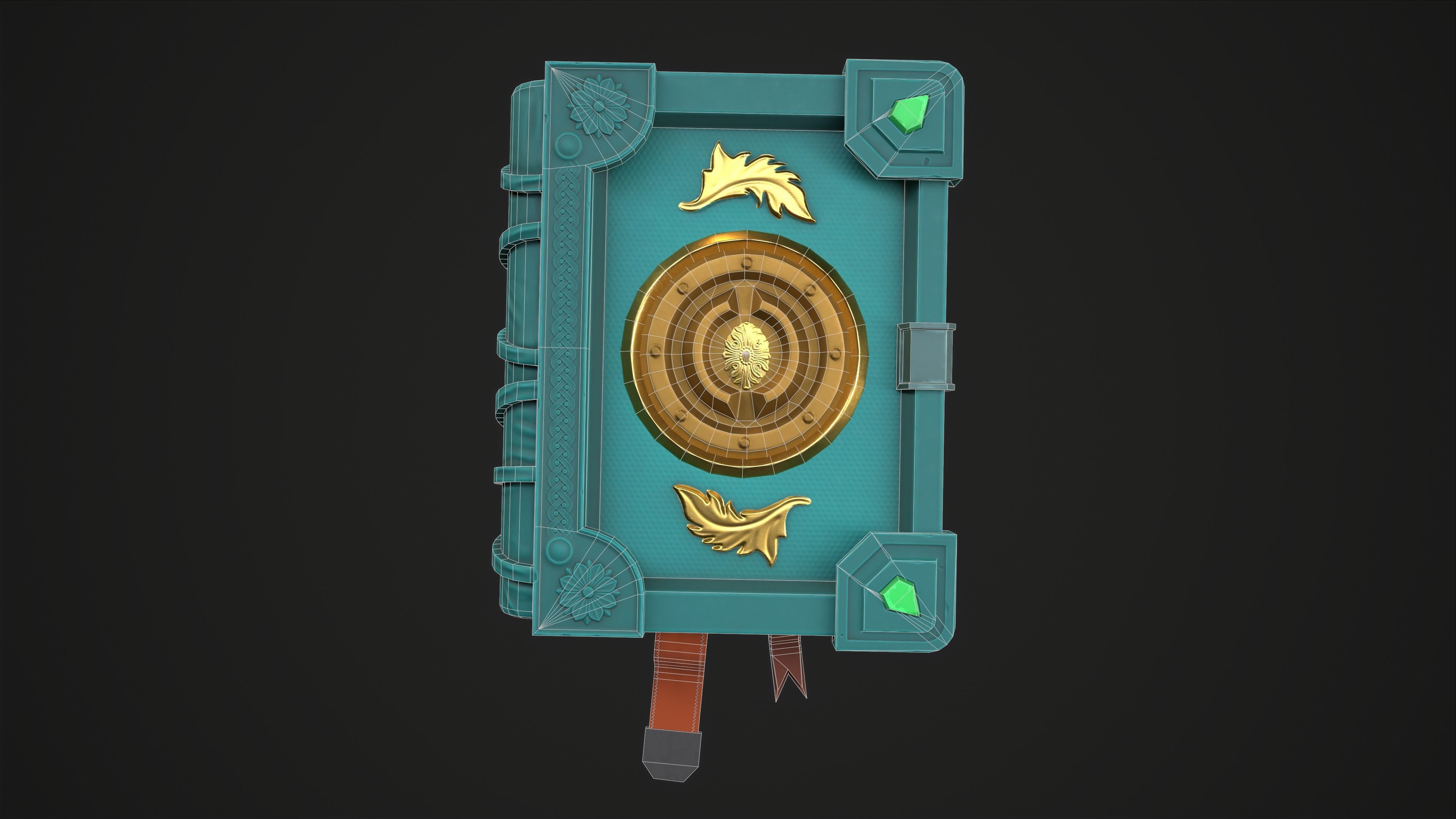 Magic Book Low-poly 3D model_9