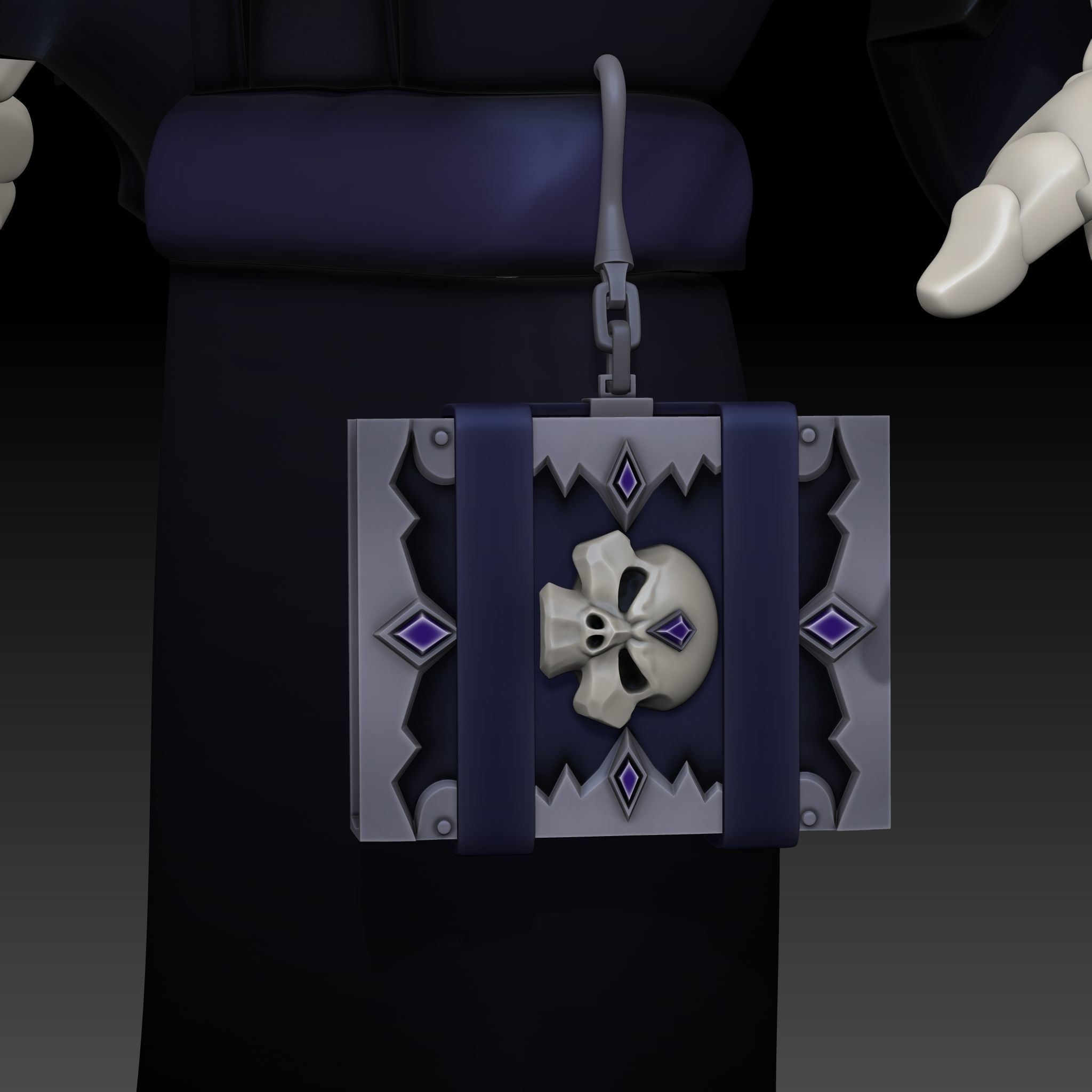 Cartoon Skeleton Necromancer - Mobile Game Ready Low-poly 3D model_26