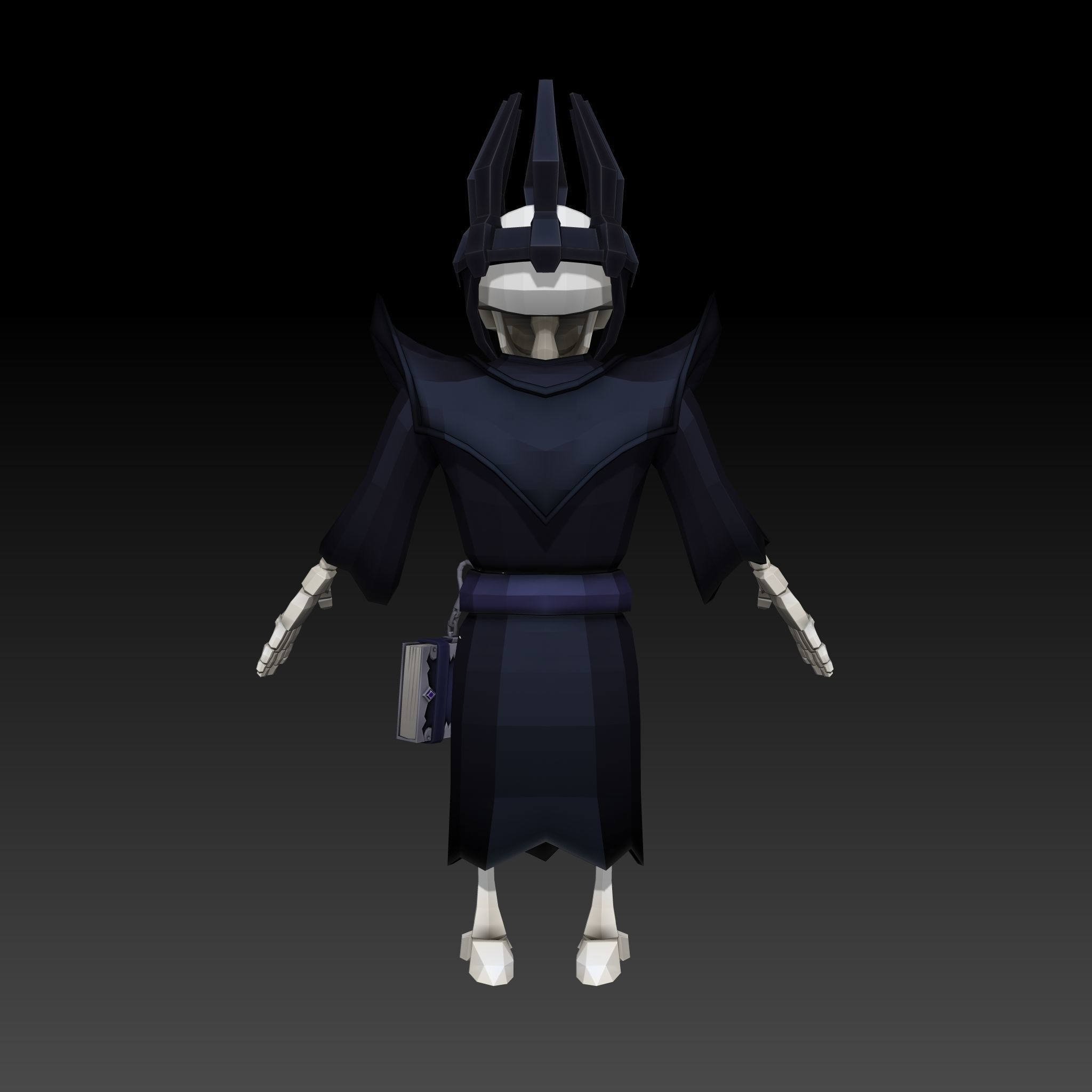 Cartoon Skeleton Necromancer - Mobile Game Ready Low-poly 3D model_20