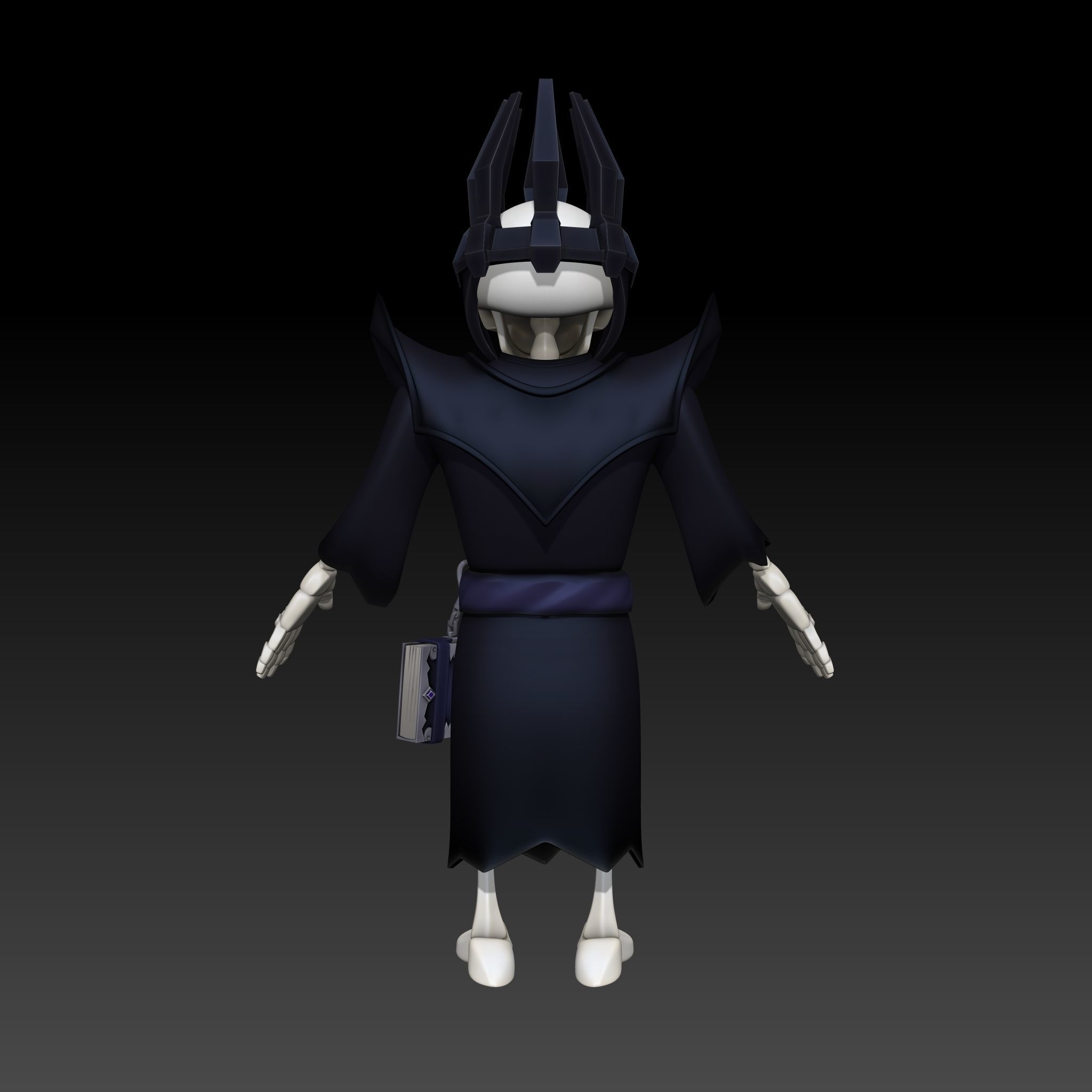 Cartoon Skeleton Necromancer - Mobile Game Ready Low-poly 3D model_16