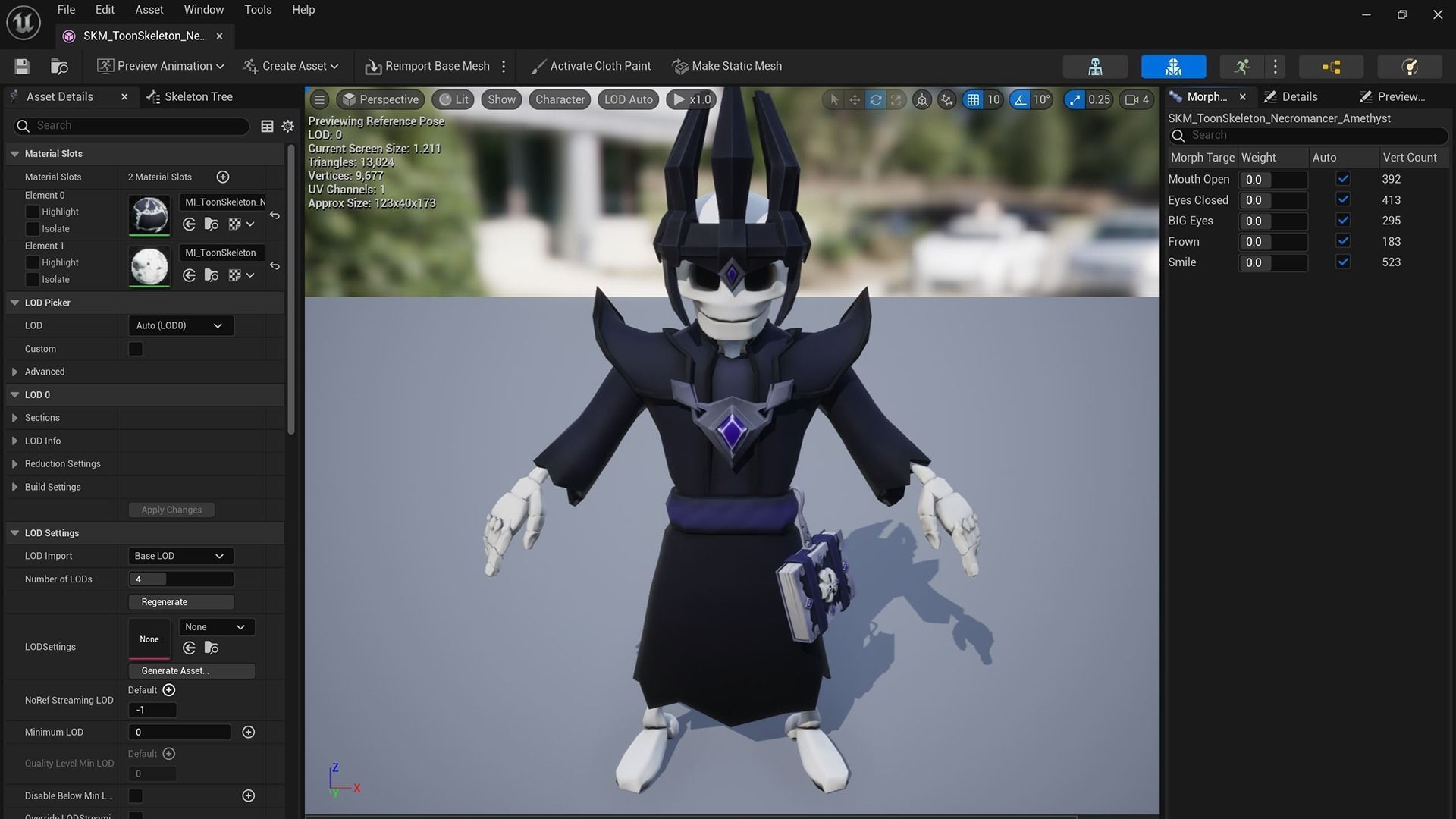 Cartoon Skeleton Necromancer - Mobile Game Ready Low-poly 3D model_7