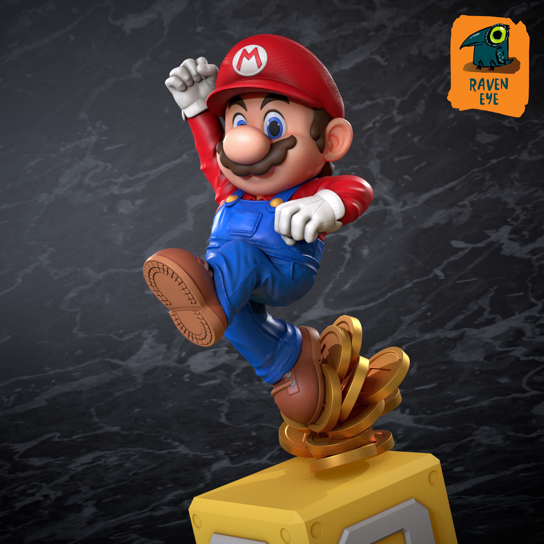 Mario from Super Mario animation 3D print model_1