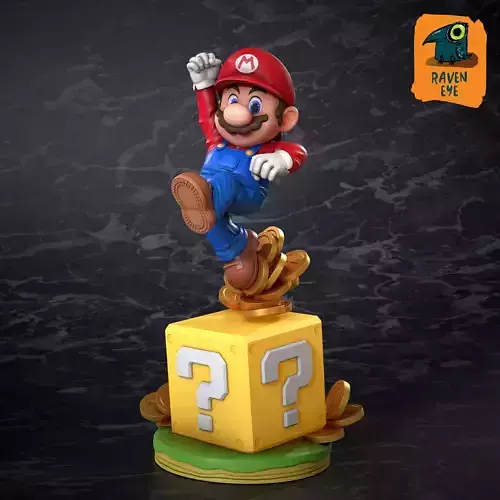 Mario from Super Mario animation 3D print model