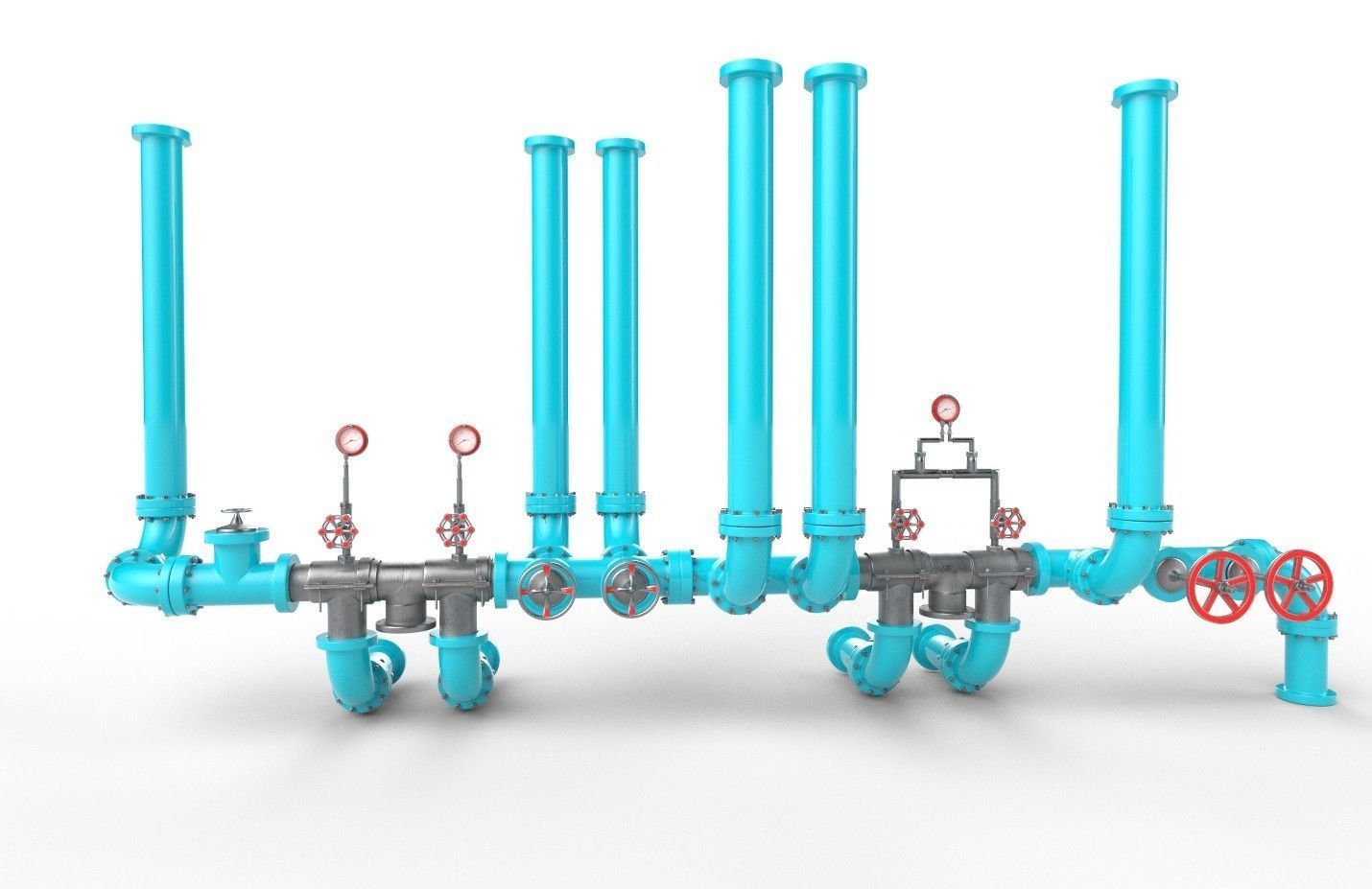 Pipeline2 pipes and valves 3D model_10
