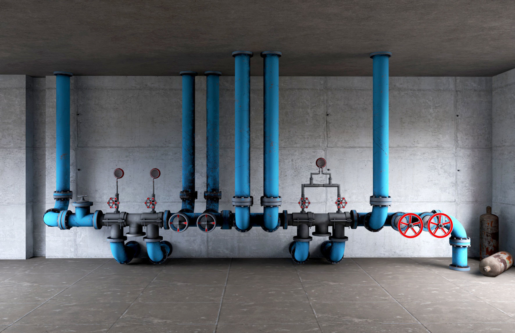 Pipeline2 pipes and valves 3D model_1