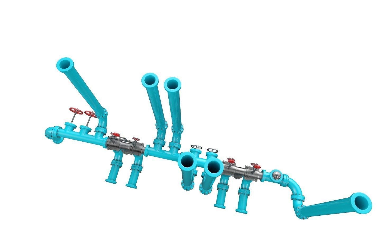 Pipeline2 pipes and valves 3D model_14