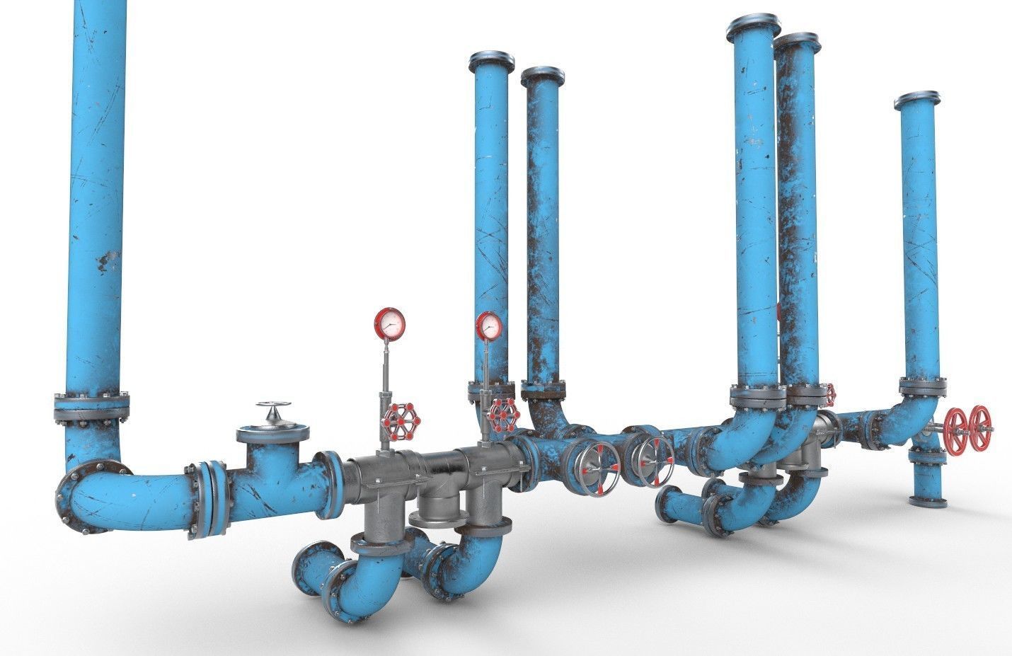 Pipeline2 pipes and valves 3D model_7