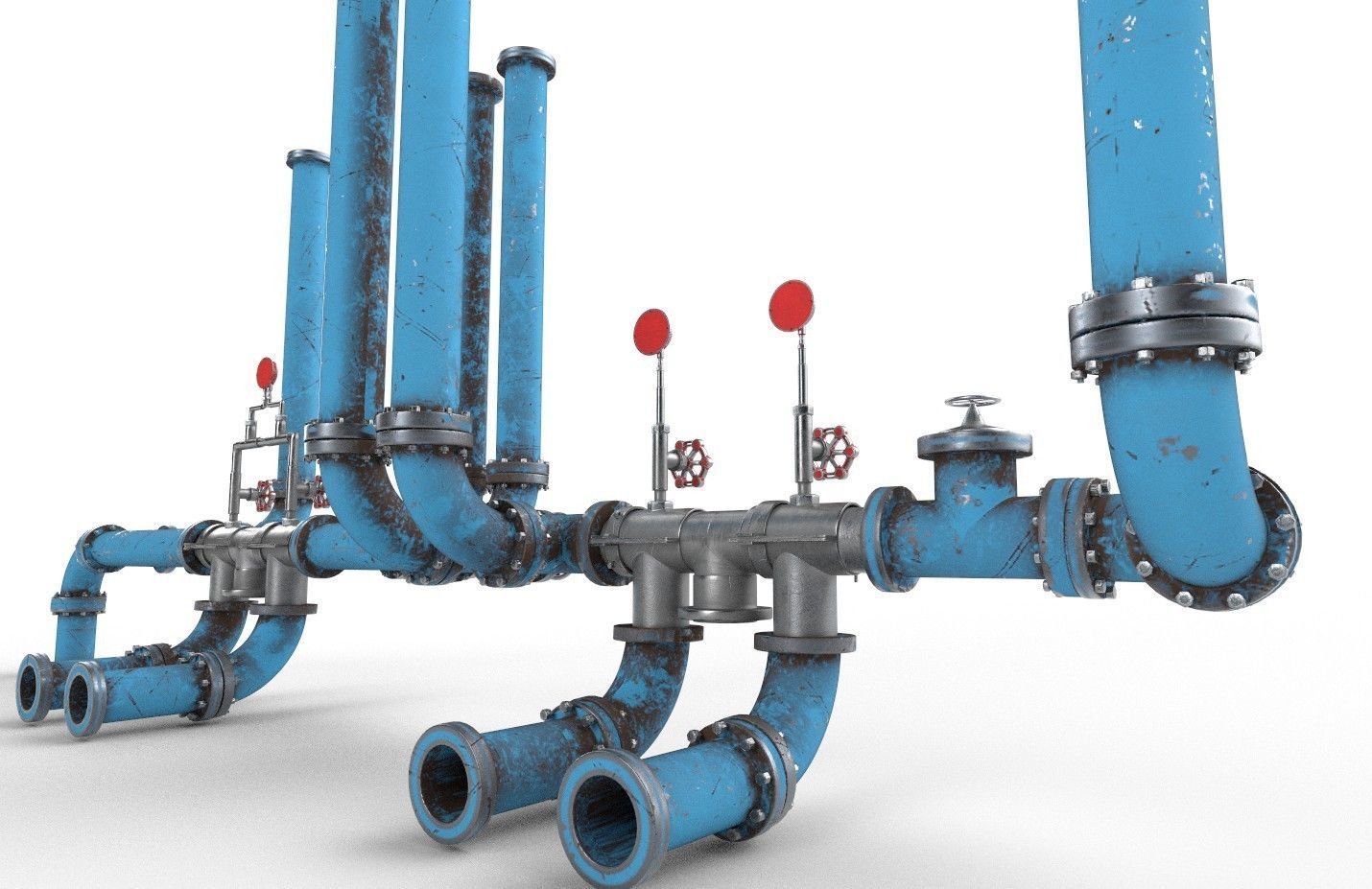 Pipeline2 pipes and valves 3D model_3