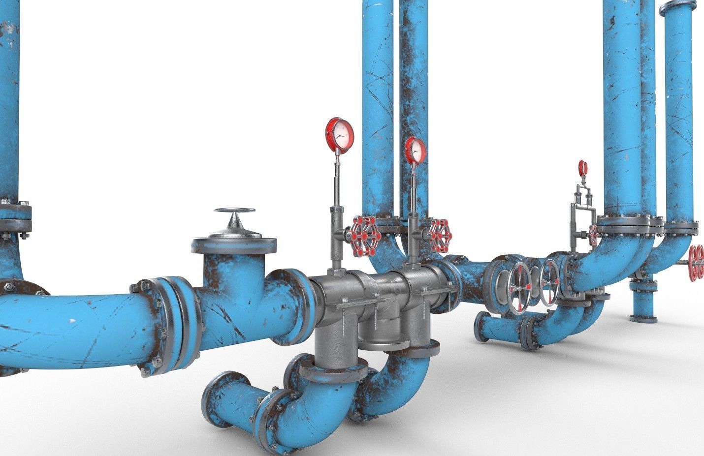 Pipeline2 pipes and valves 3D model_8