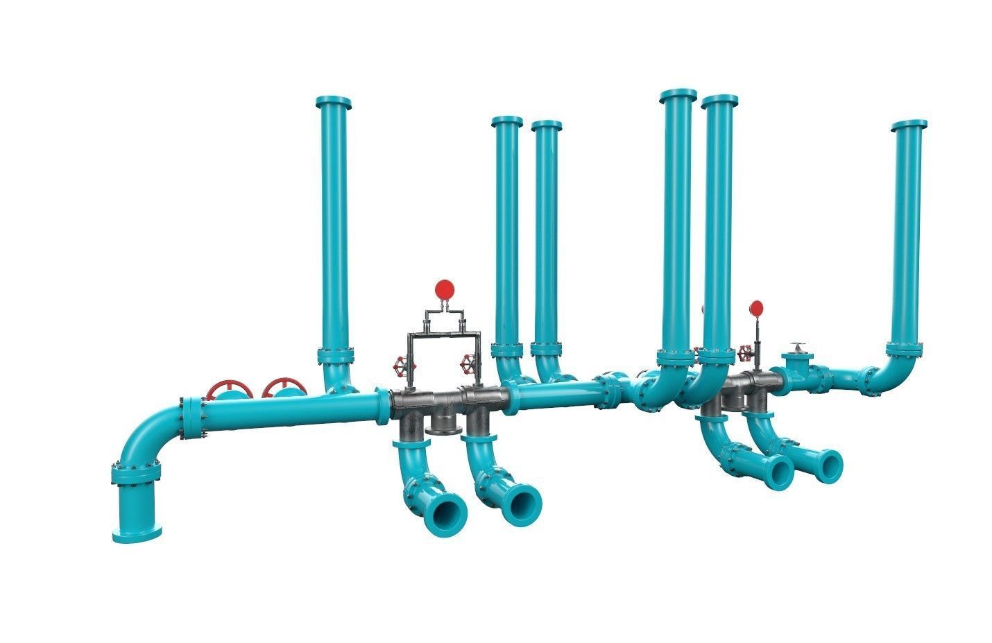 Pipeline2 pipes and valves 3D model_6