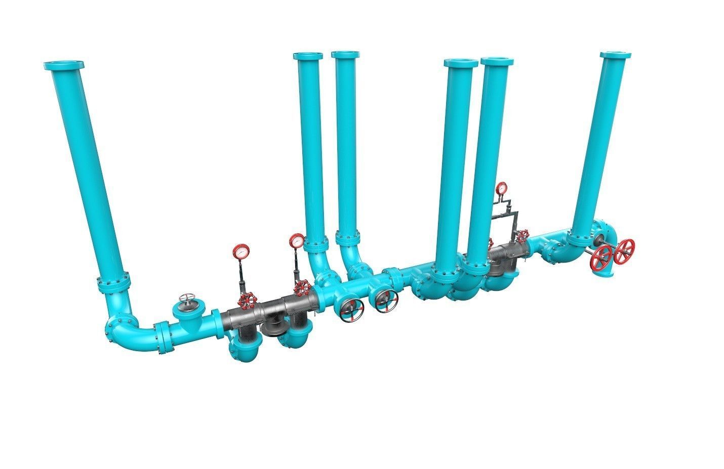 Pipeline2 pipes and valves 3D model_12