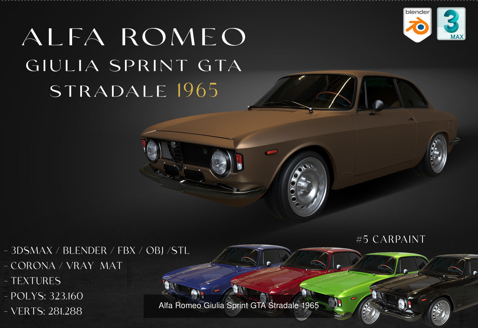9 models of  Alfa-Romeo cars 3D Model Collection_2