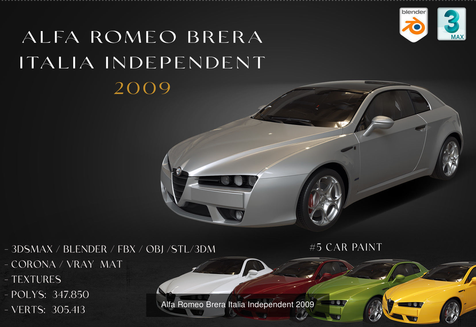 9 models of  Alfa-Romeo cars 3D Model Collection_6