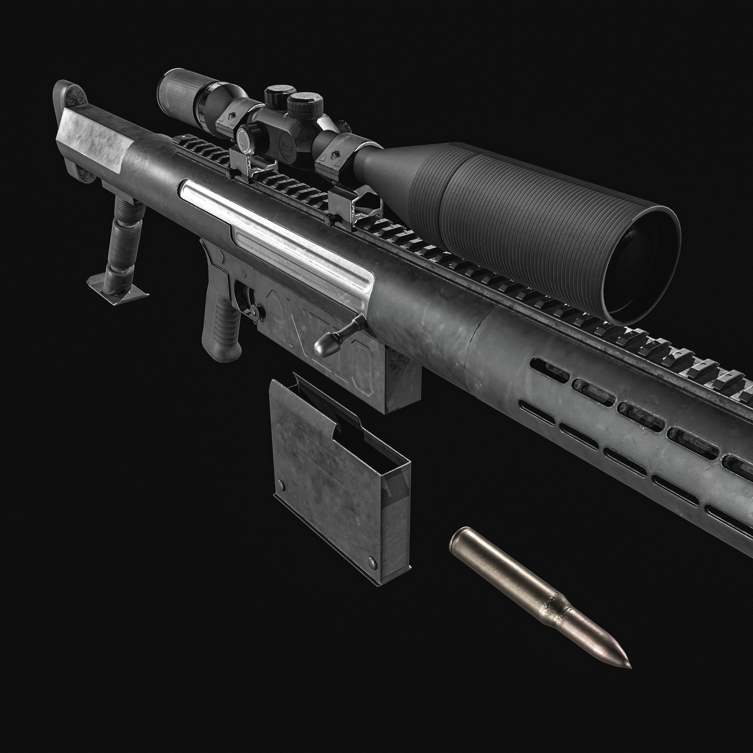Anzio 20mm Sniper rifle Low-poly 3D model_18
