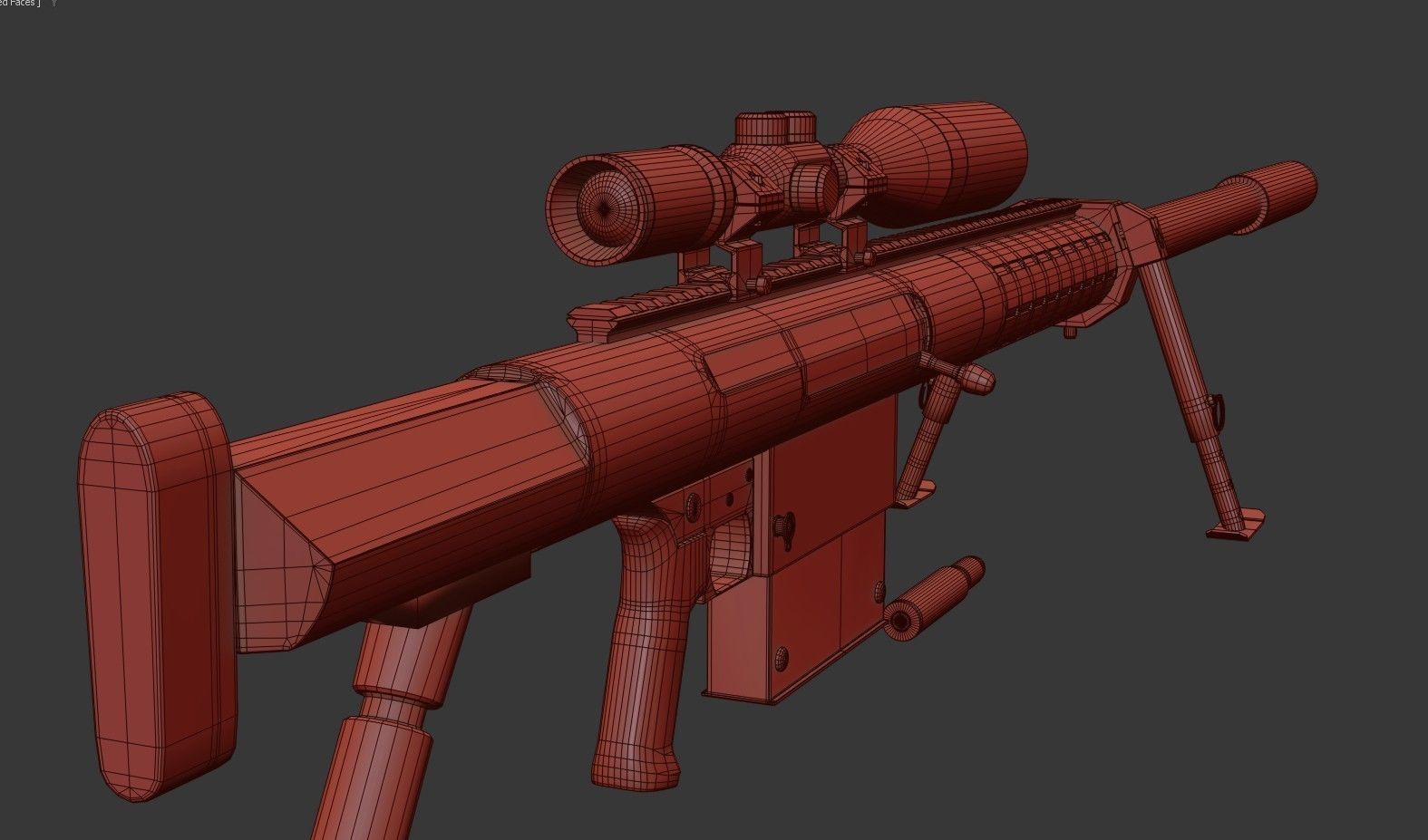 Anzio 20mm Sniper rifle Low-poly 3D model_32