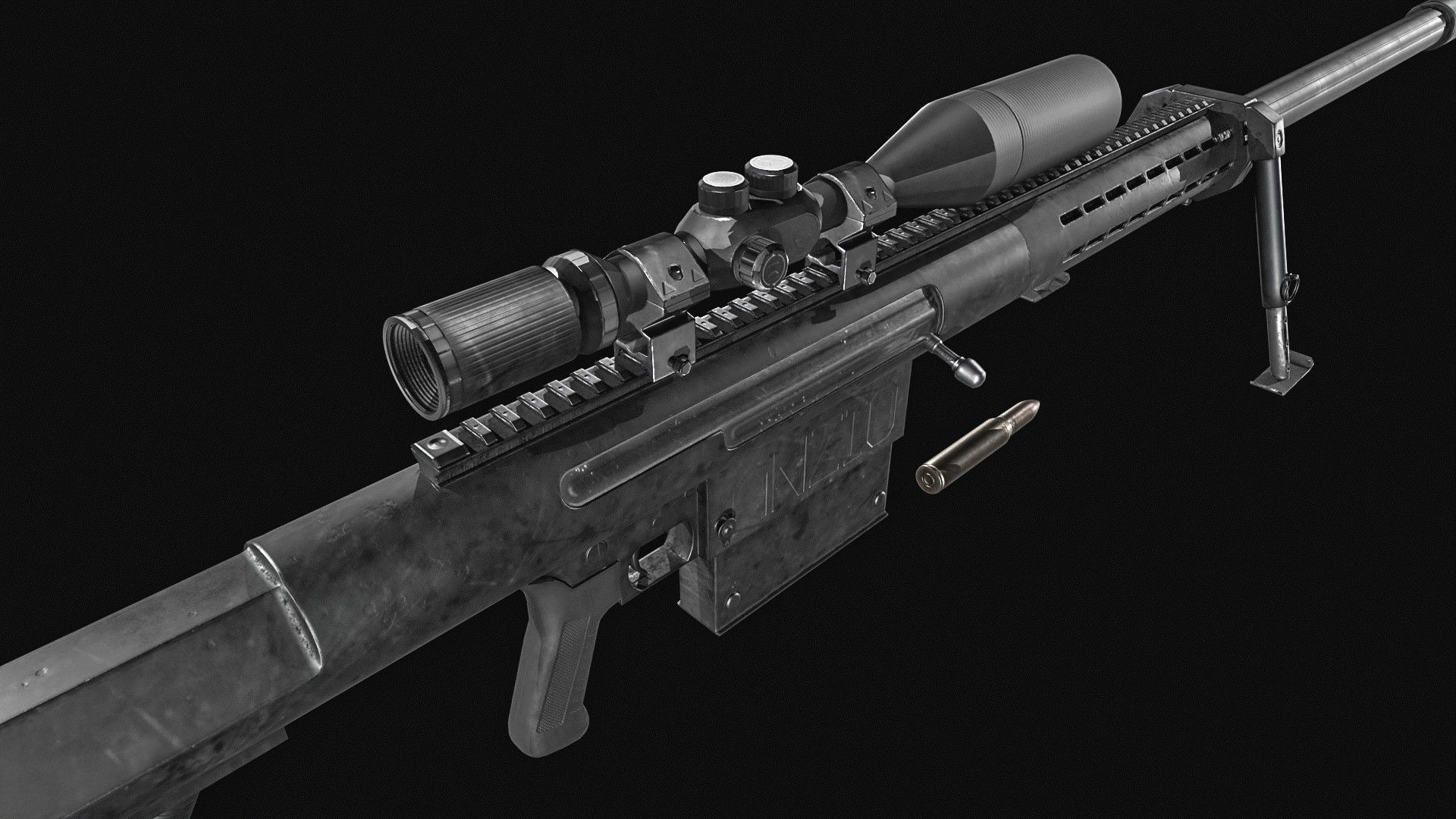 Anzio 20mm Sniper rifle Low-poly 3D model_13