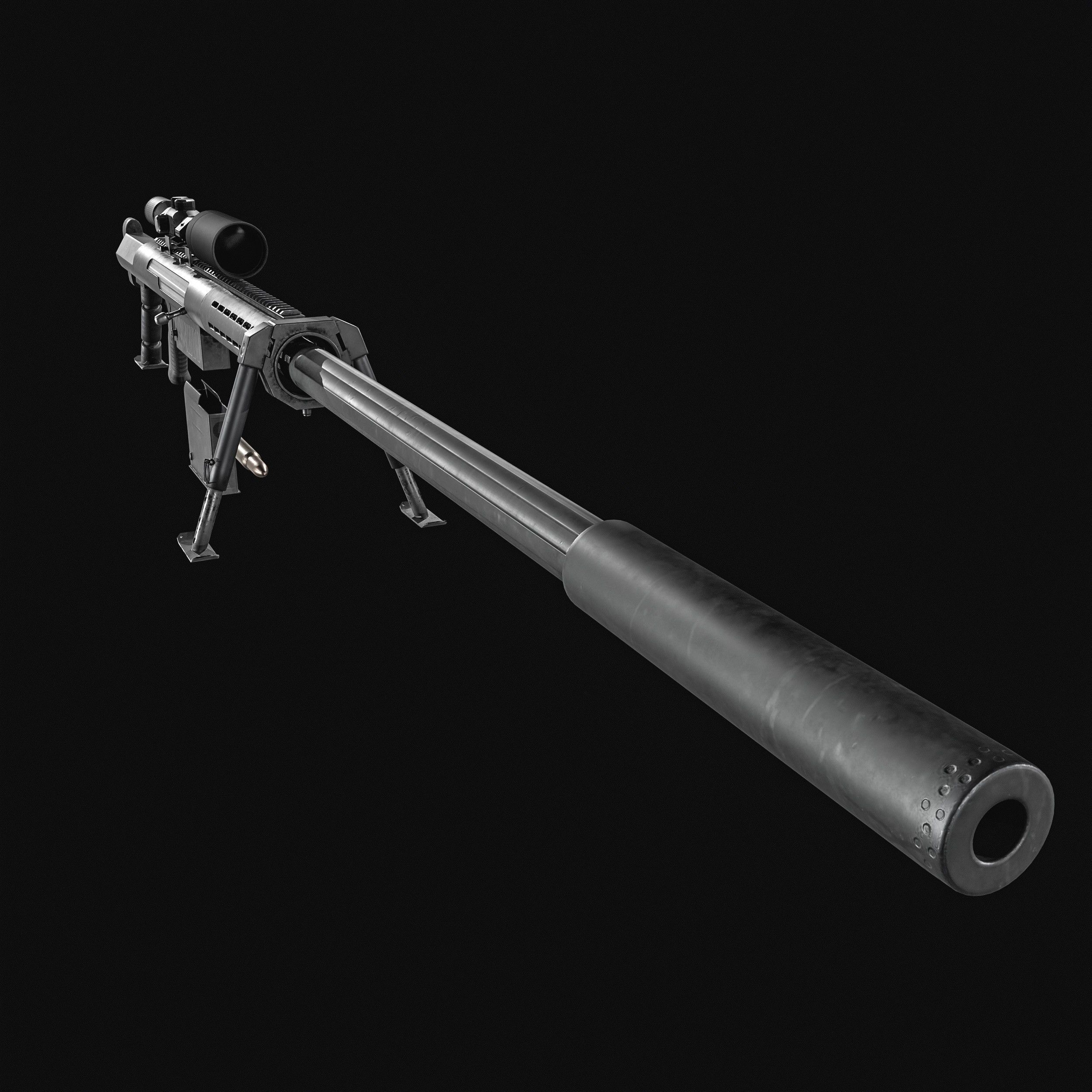 Anzio 20mm Sniper rifle Low-poly 3D model_19